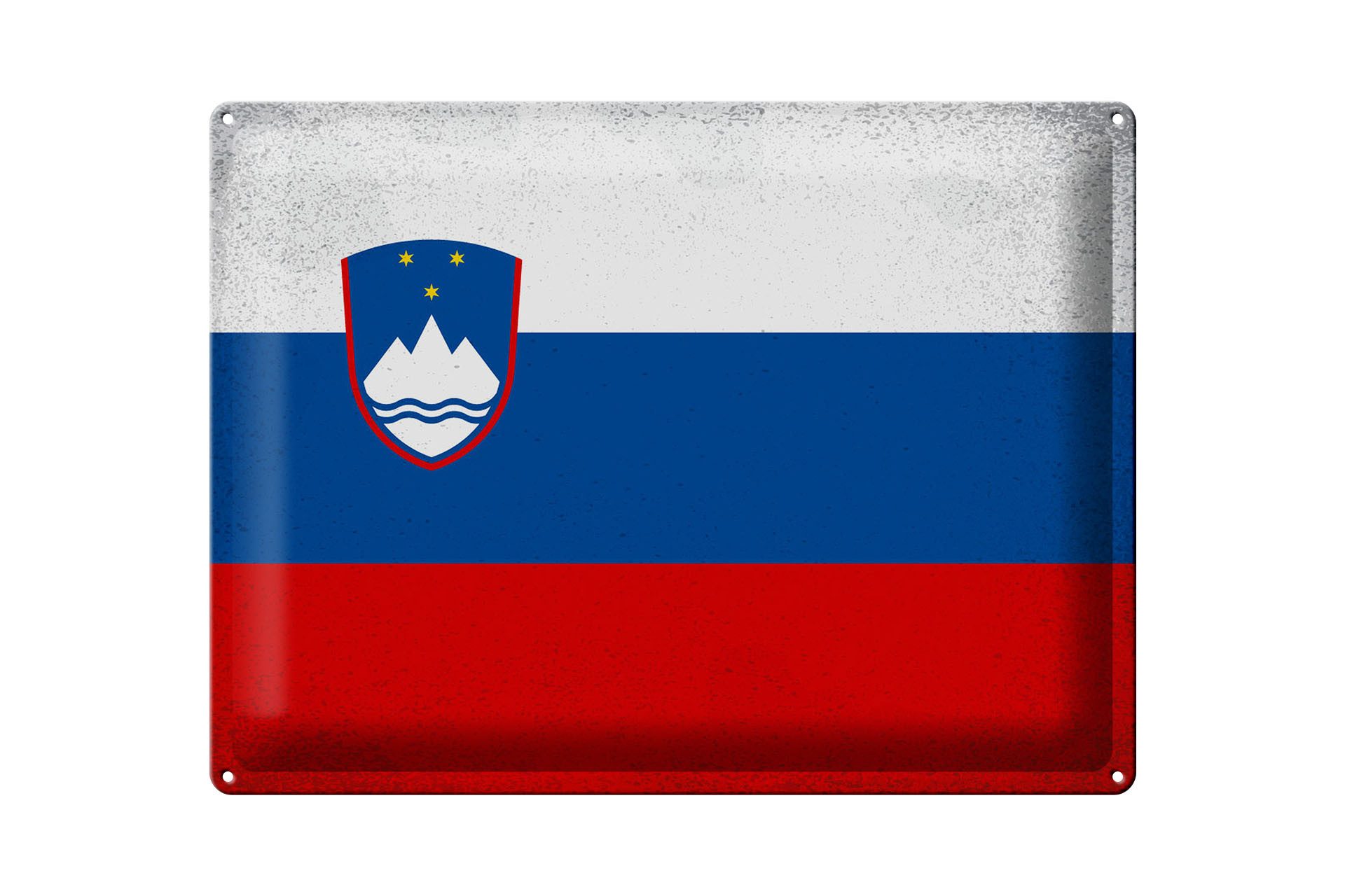 Metallschild Flagge Slowenien 40x30cm Flag Slovenia Vintage