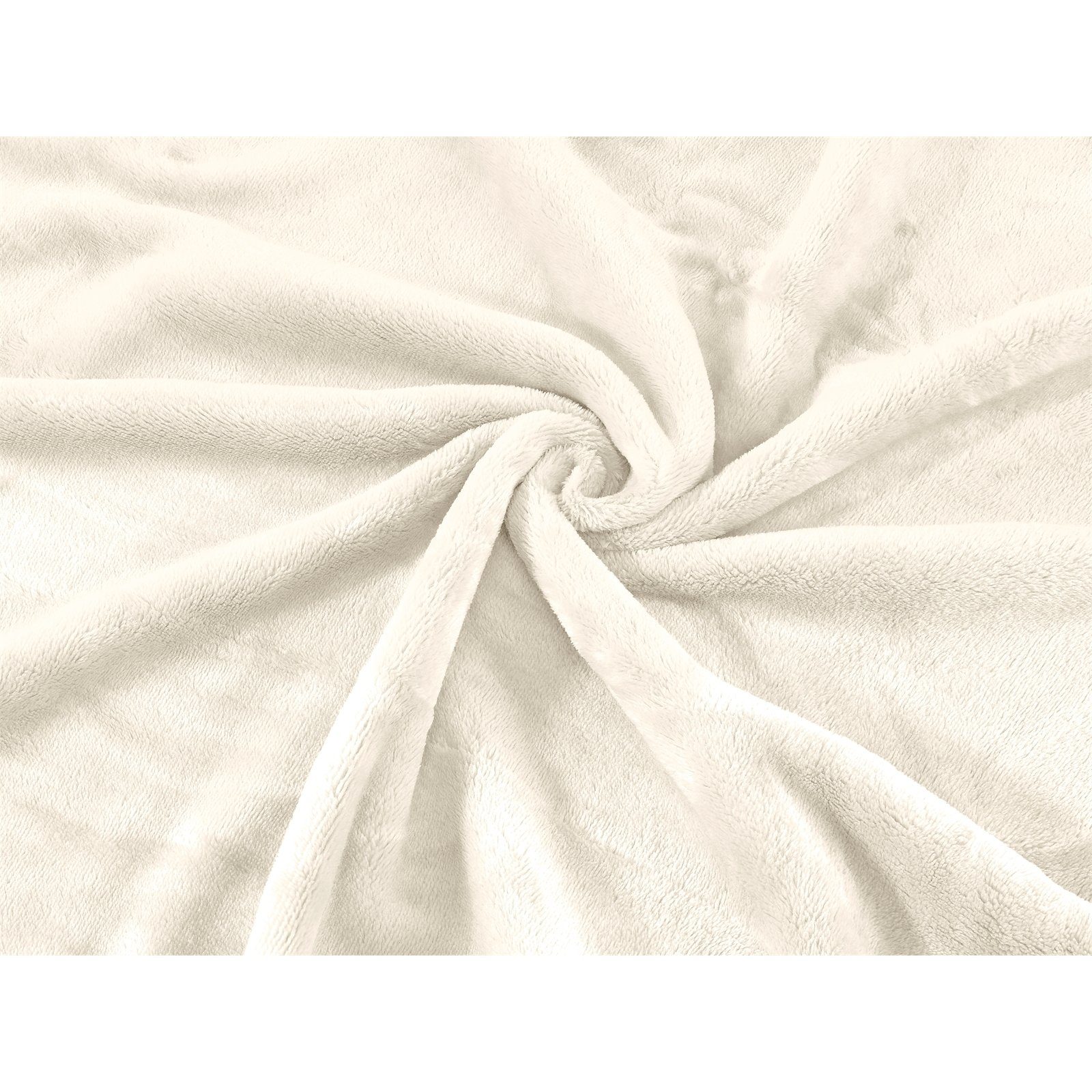 Wohndecke Fleecedecke150 x 200 cm Kuscheldecke, HTI-Living, Tagesdecke Wollweiss