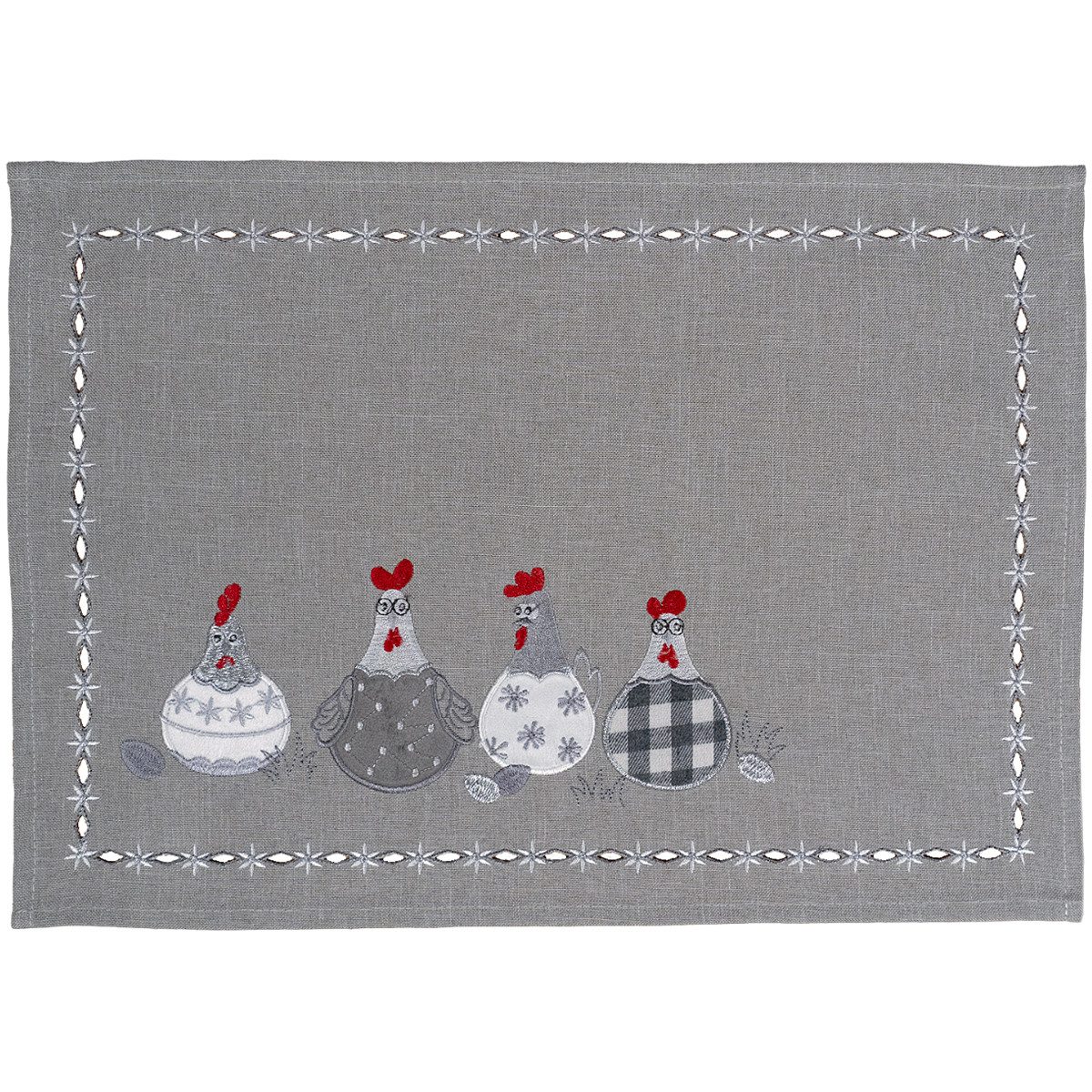 matches21 HOME & HOBBY Tischdecke Tischdeckchen TAMI grau Stickerei & Appli günstig online kaufen