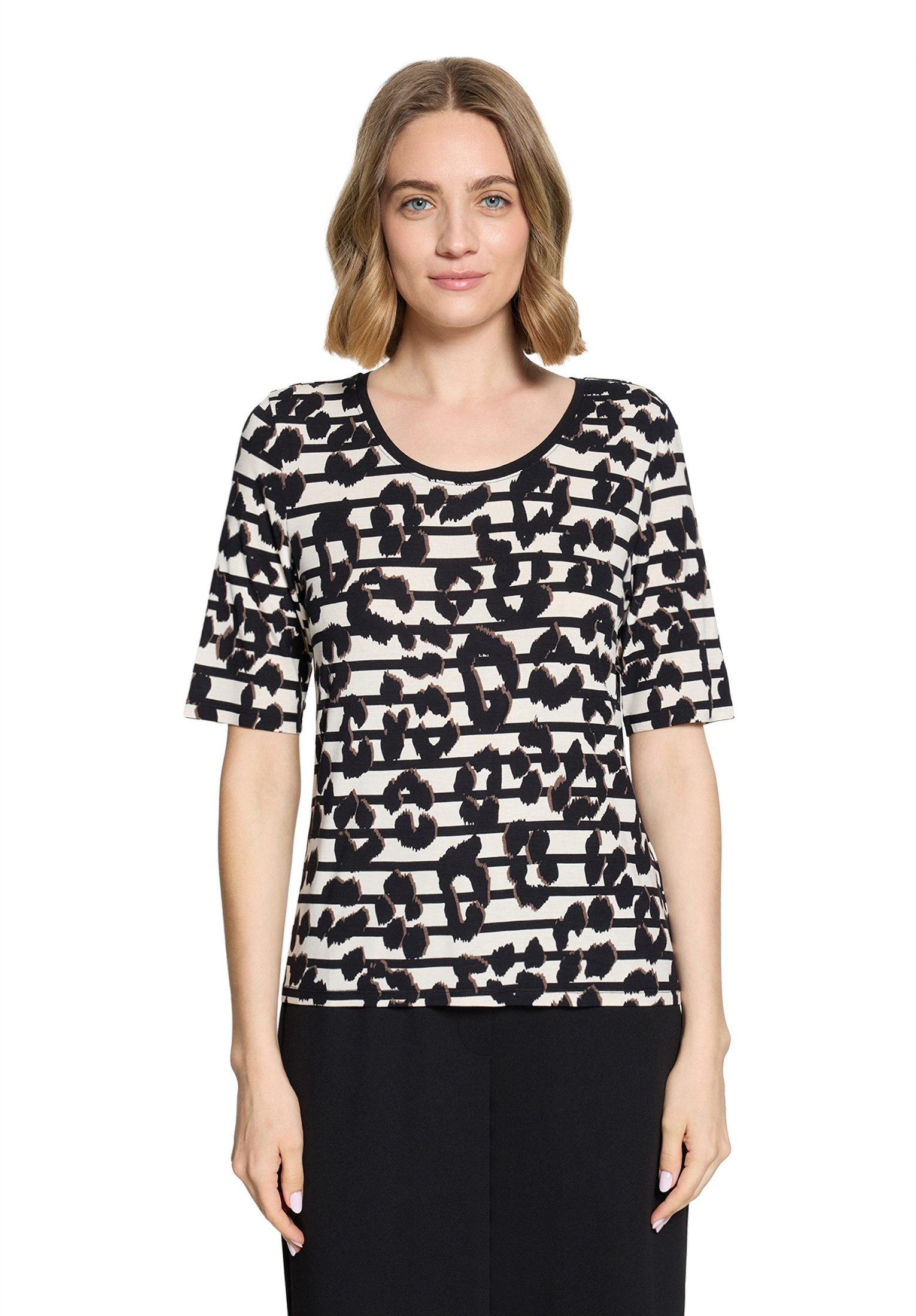 Kurzarmshirt Damen mit Rundhalsausschnitt