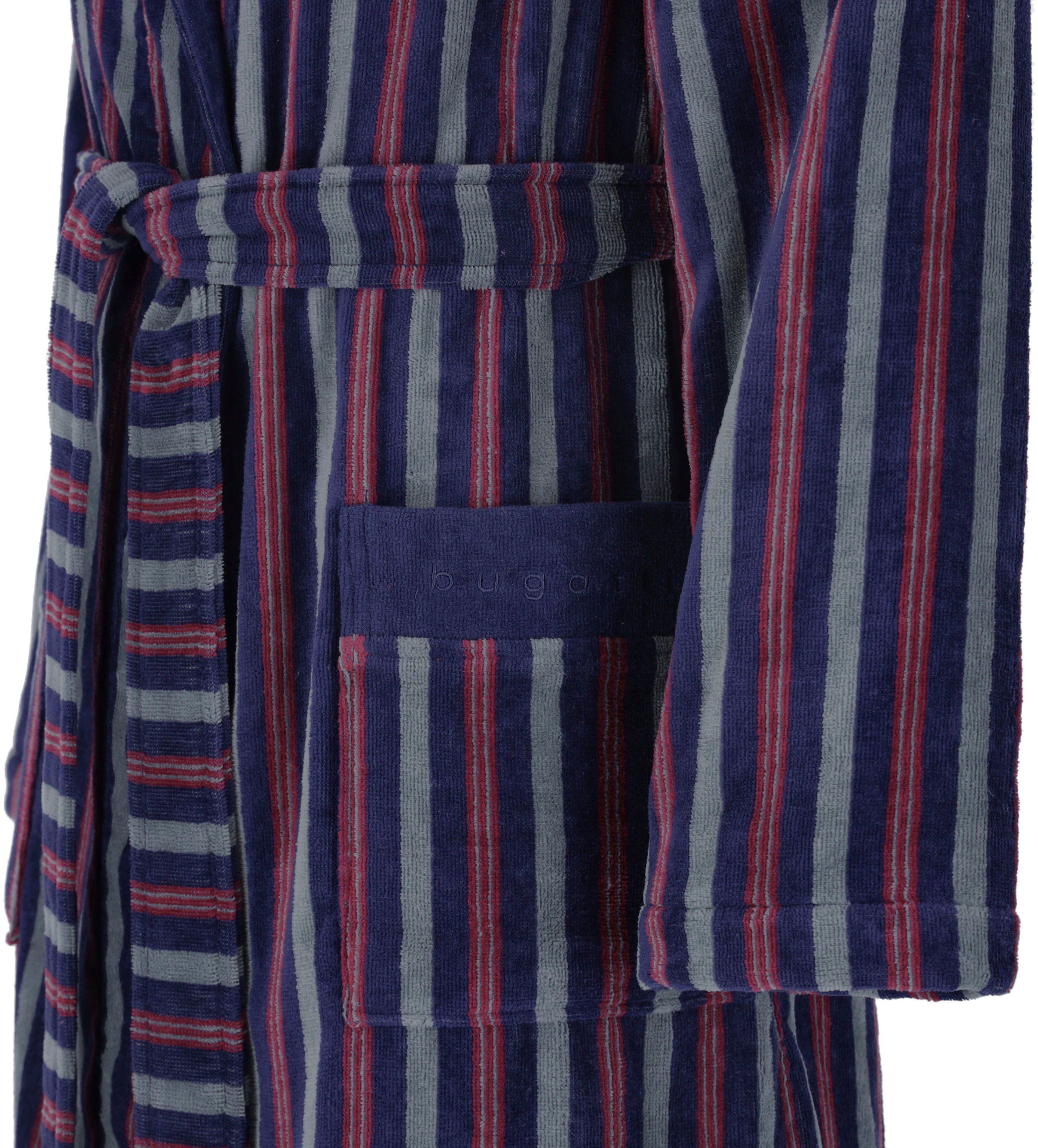 bugatti Herrenbademantel Edoardo, ideal für Sauna & Spa, Hotelbademantel, Morgenmantel, Langform, Webvelours, Schalkragen, Gürtel