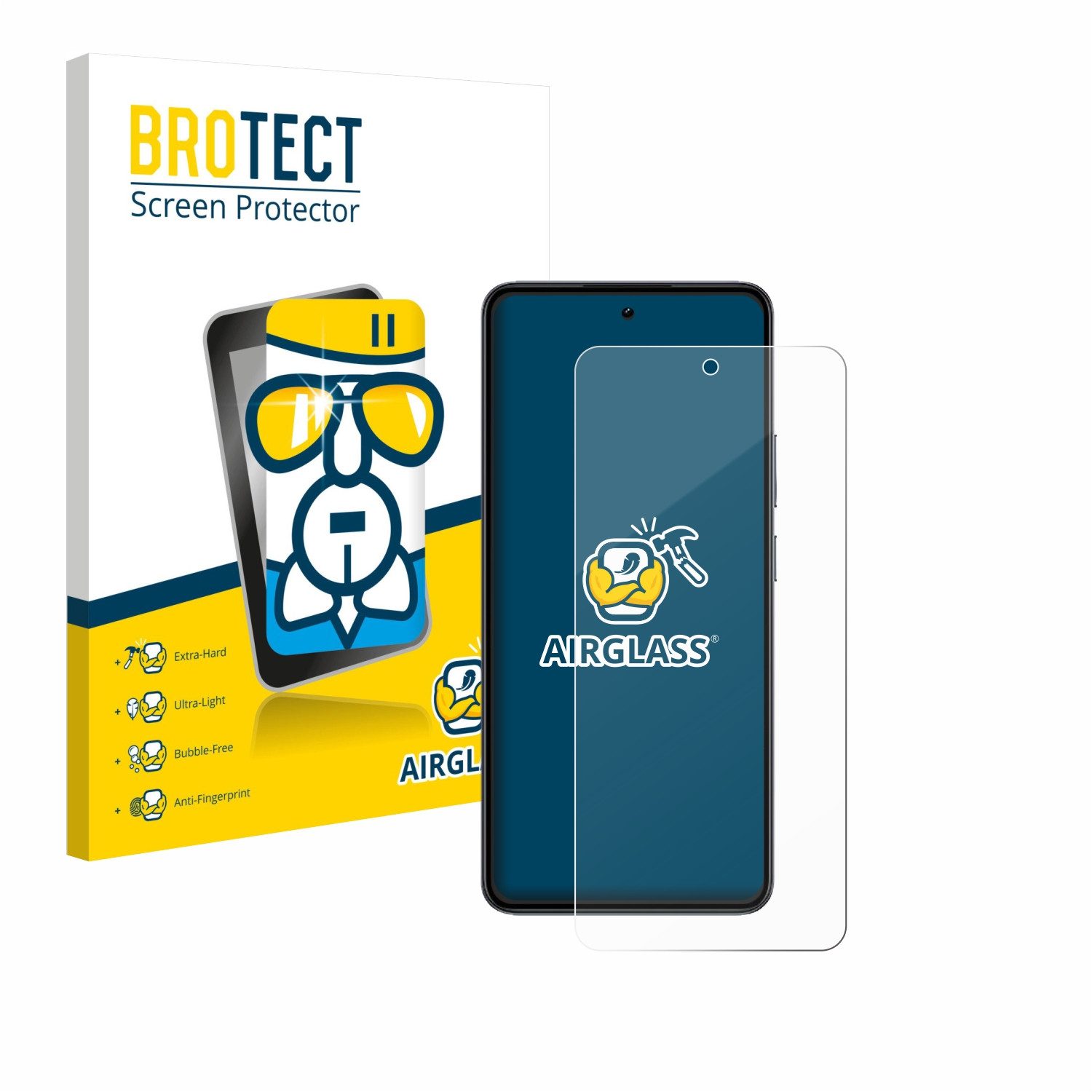 BROTECT Displayschutzglas Folie für realme 14, Schutzfolie Glas Panzer Display Schutz klar