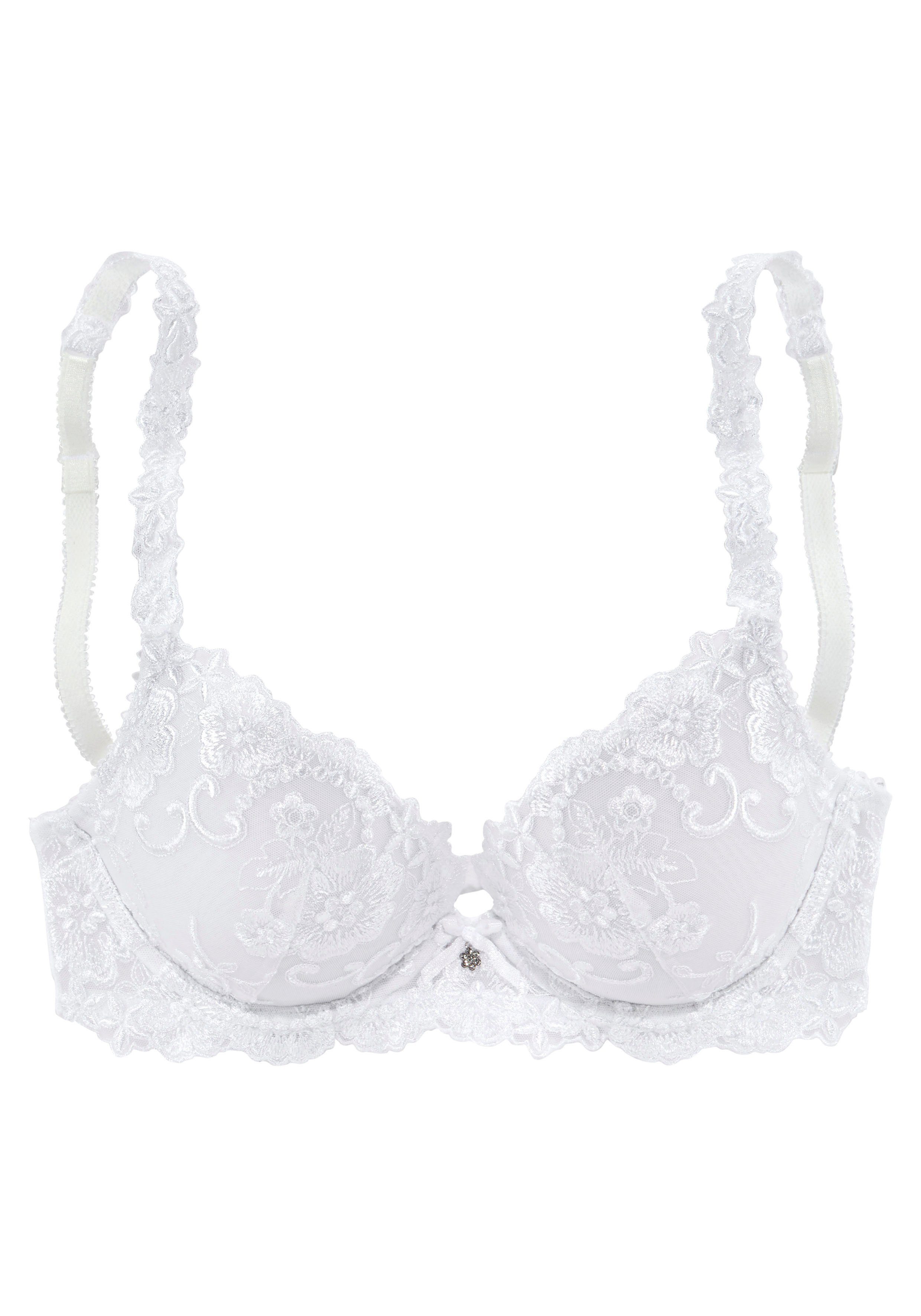 LASCANA Push-up-BH Wanda mit Bügel, mit schöner Stickereispitze, Dessous. € 39,99