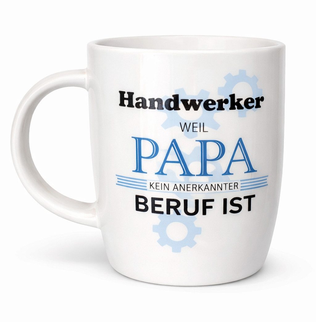 HI Tasse Becher Tasse Teetassse Kaffeetasse 400ml Geschenk HI Papa 13122, Material: Porzellan