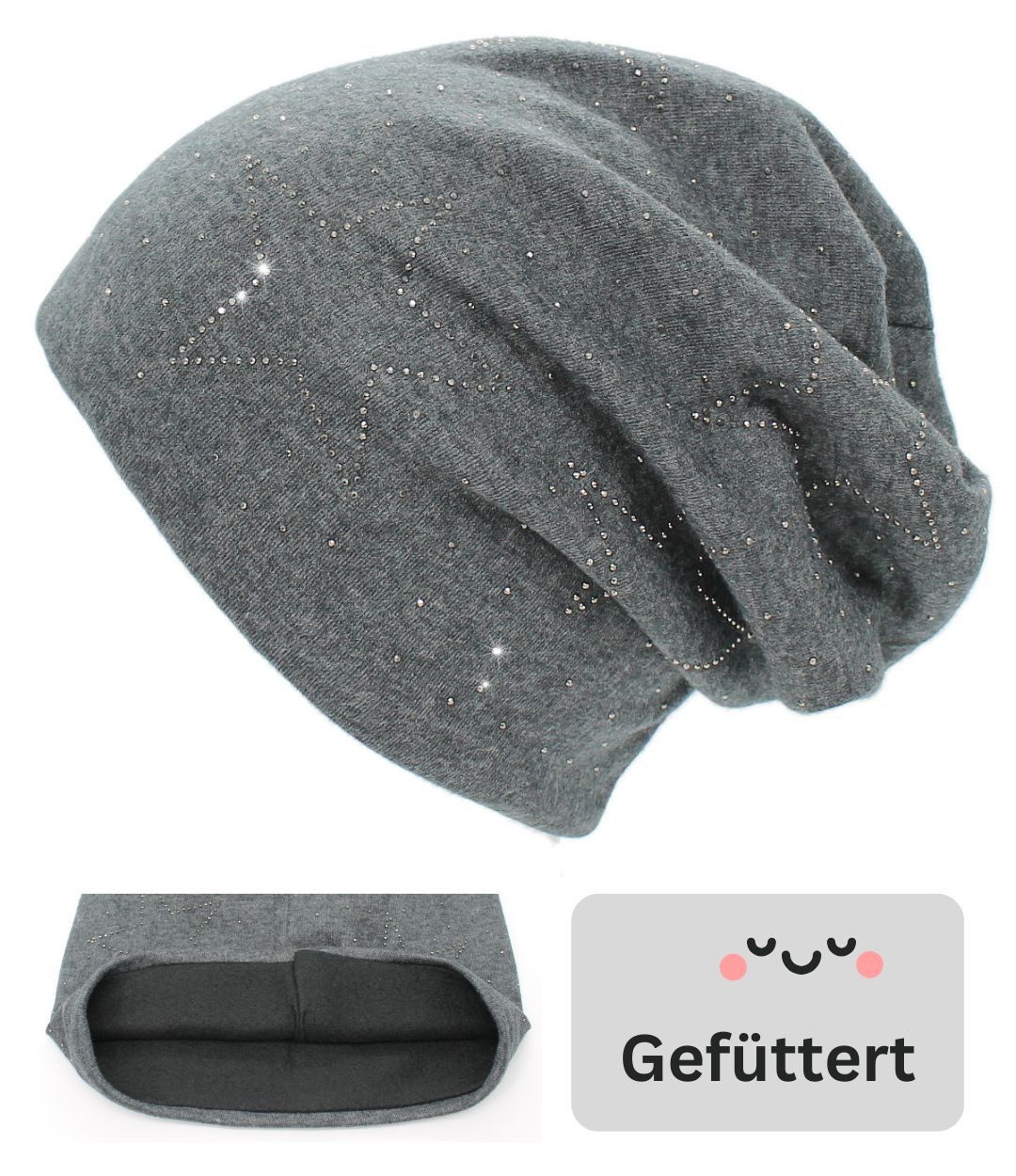dy_mode Beanie Damen Beanie Mütze mit Strass – Gefütterte Beanie für kalte günstig online kaufen