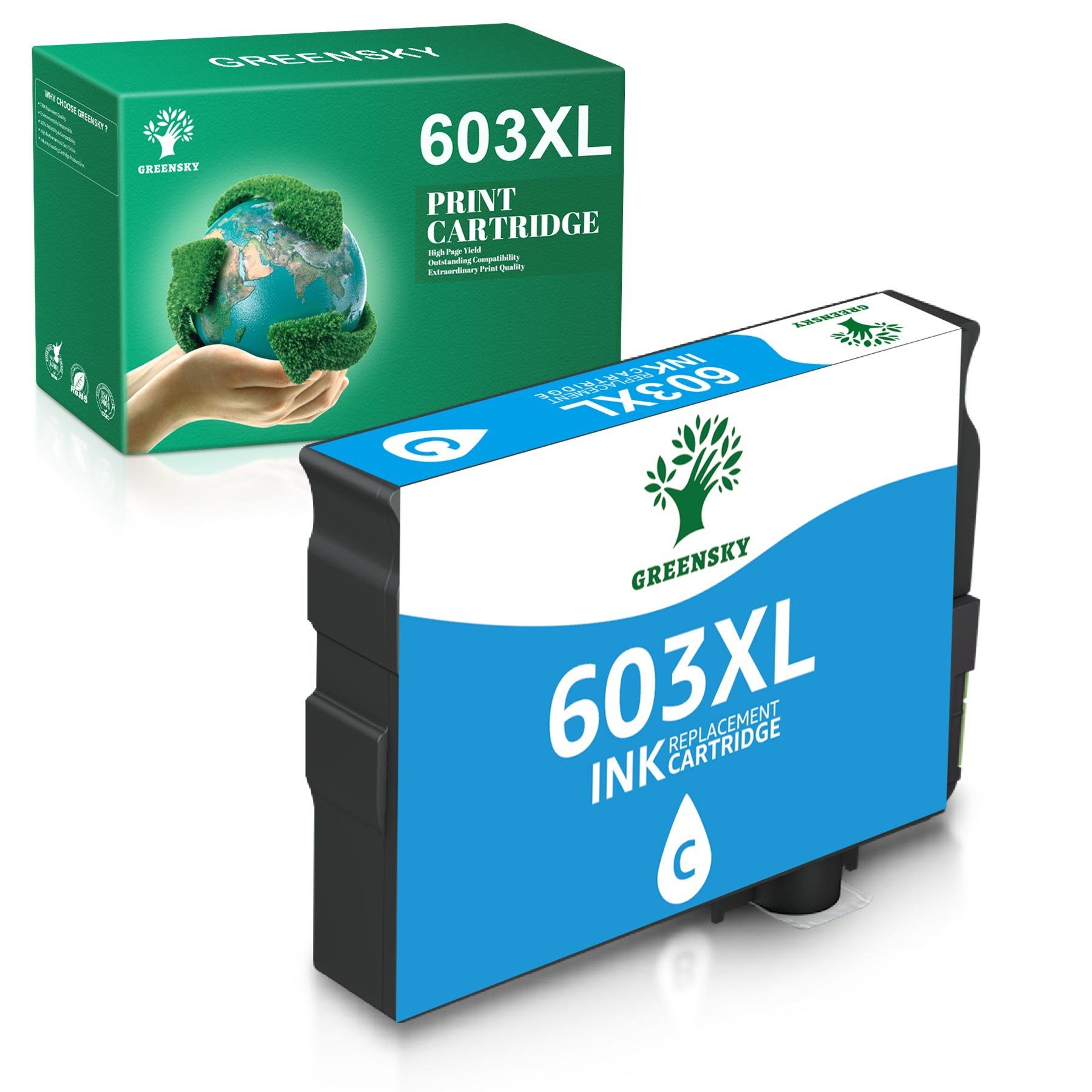Greensky Kompatible für Epson 603 Multipack XP 3105 3100 2100 Tintenpatrone 1Cyan