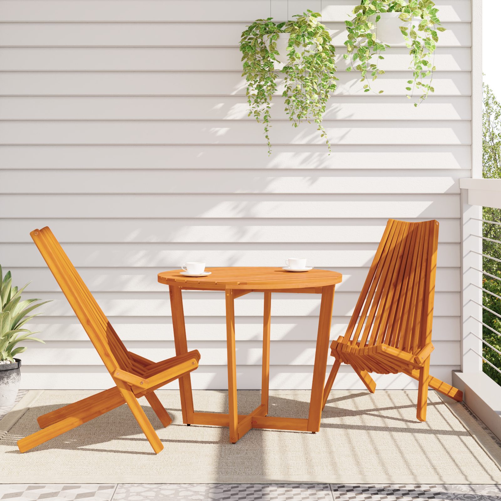 vidaXL Gartenstuhl Klappgartenstühle 2 Stk Massivholz günstig online kaufen