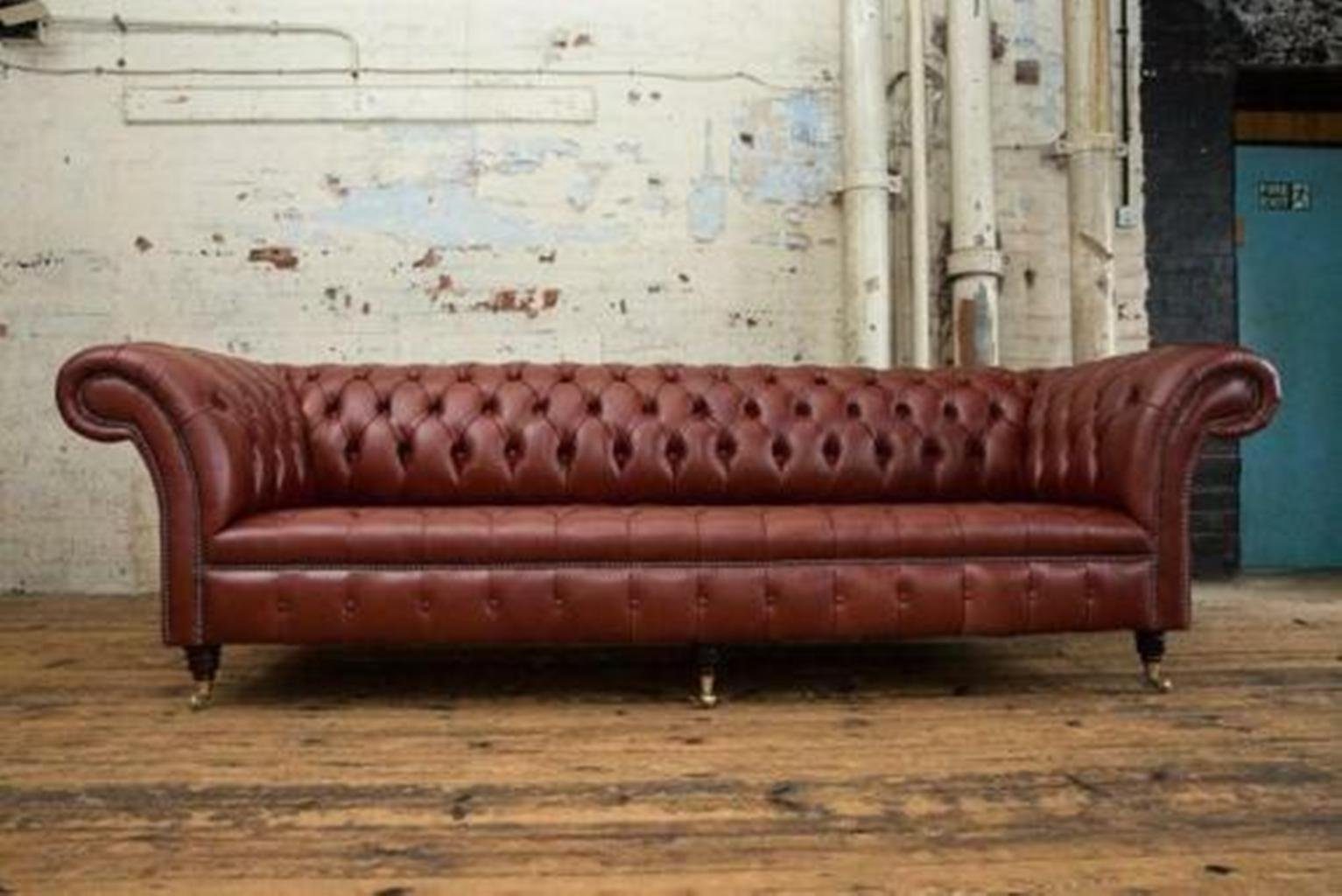 JVmoebel Chesterfield-Sofa, Chesterfield Polster Sofas Design Luxus Couch Sofa 4 Sitzer Leder