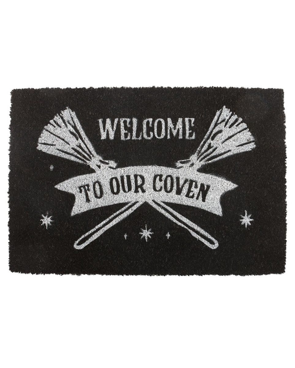 Horror-Shop Teppich Schwarze ";Welcome To Our Coven"; Türmat