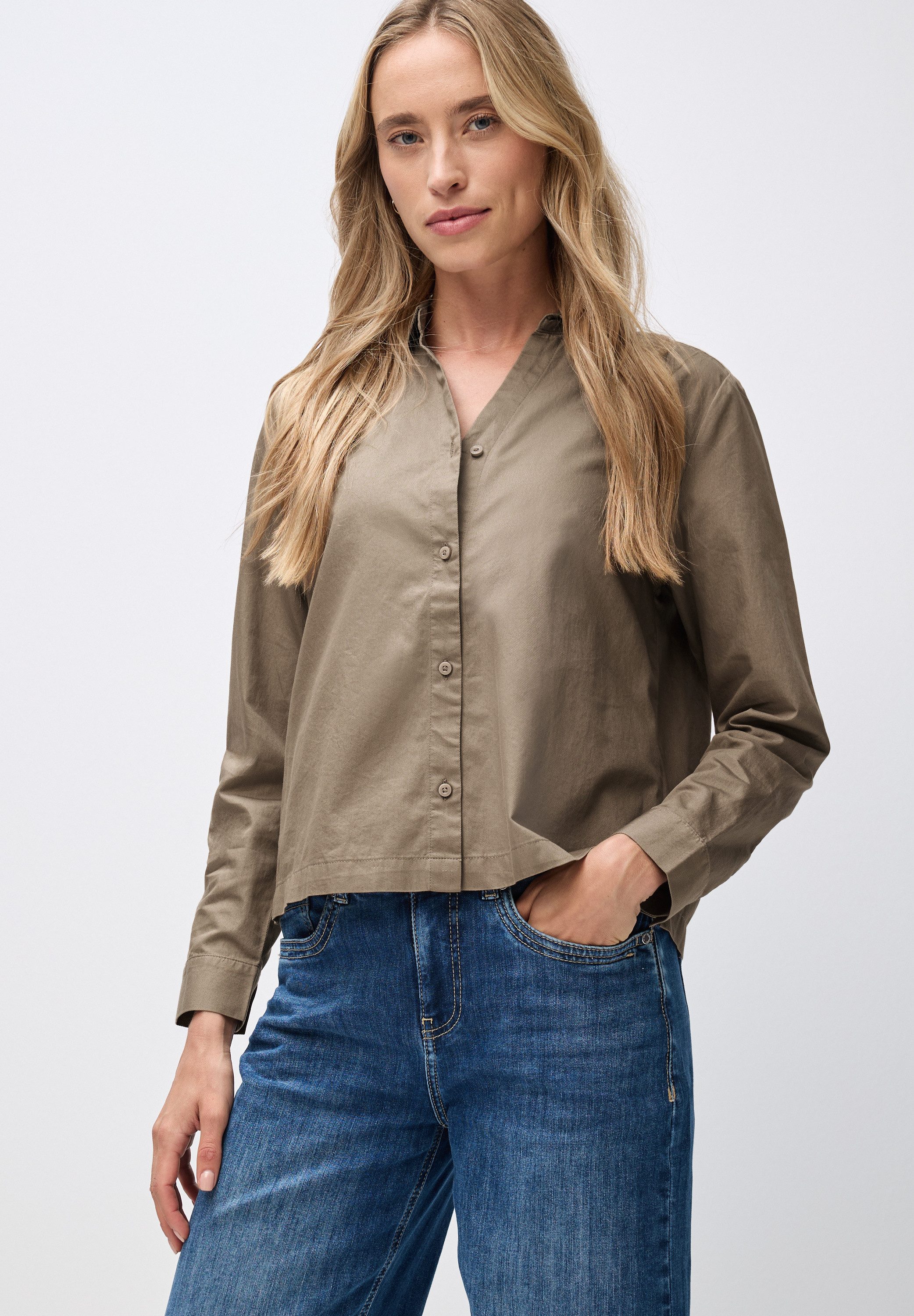 STREET ONE Hemdbluse aus reiner Baumwolle