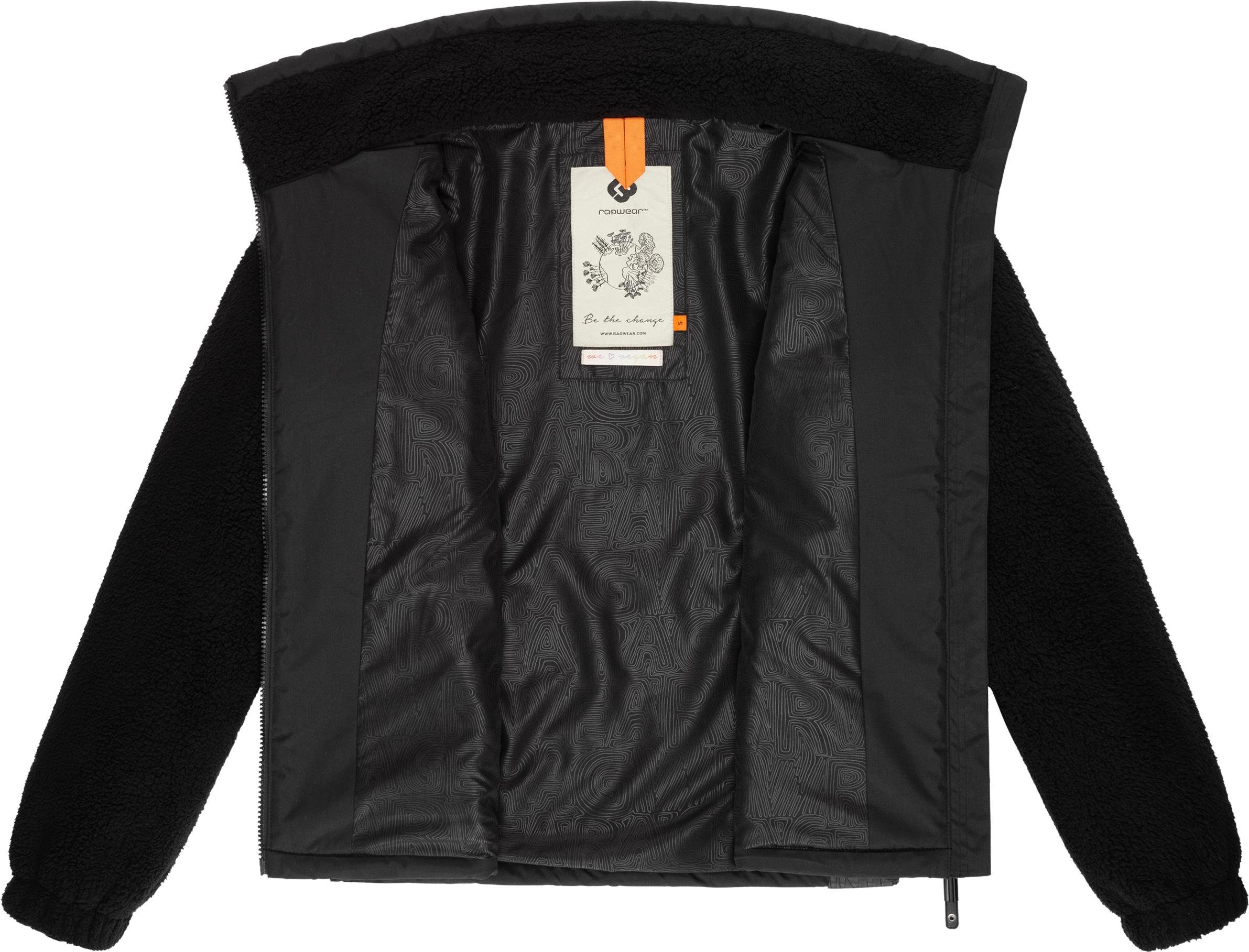 Ragwear Sweatjacke Nordicka Sportliche Kapuzenjacke mit Kunstleder-Elementen