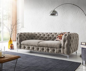 DELIFE 3-Sitzer Corleone, Beige 225x97 cm 3-Sitzer Couch