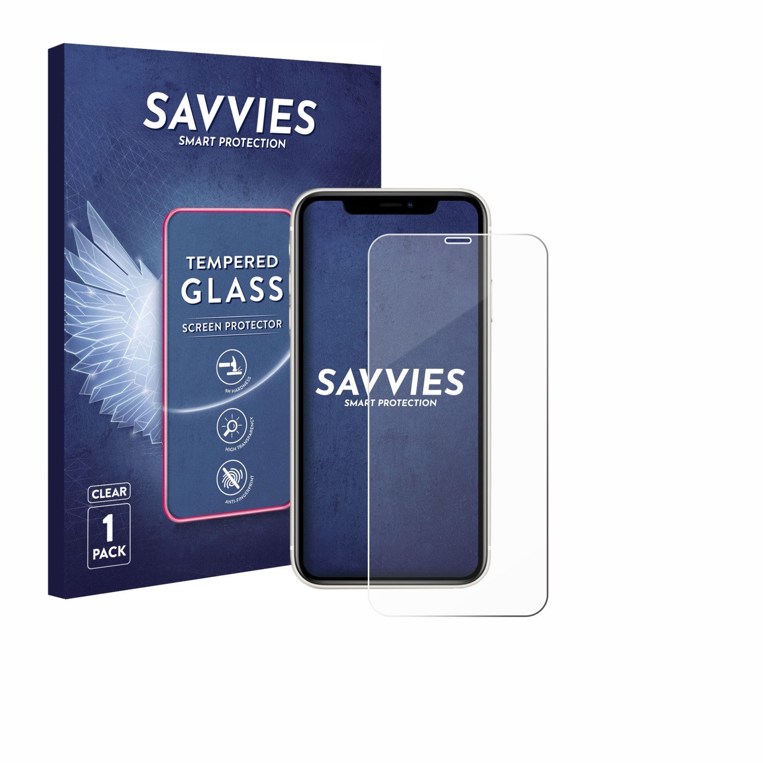 Savvies Displayschutzglas Schutzglas für Apple iPhone 11, Displayschutz 9H Glas Klar Transparent