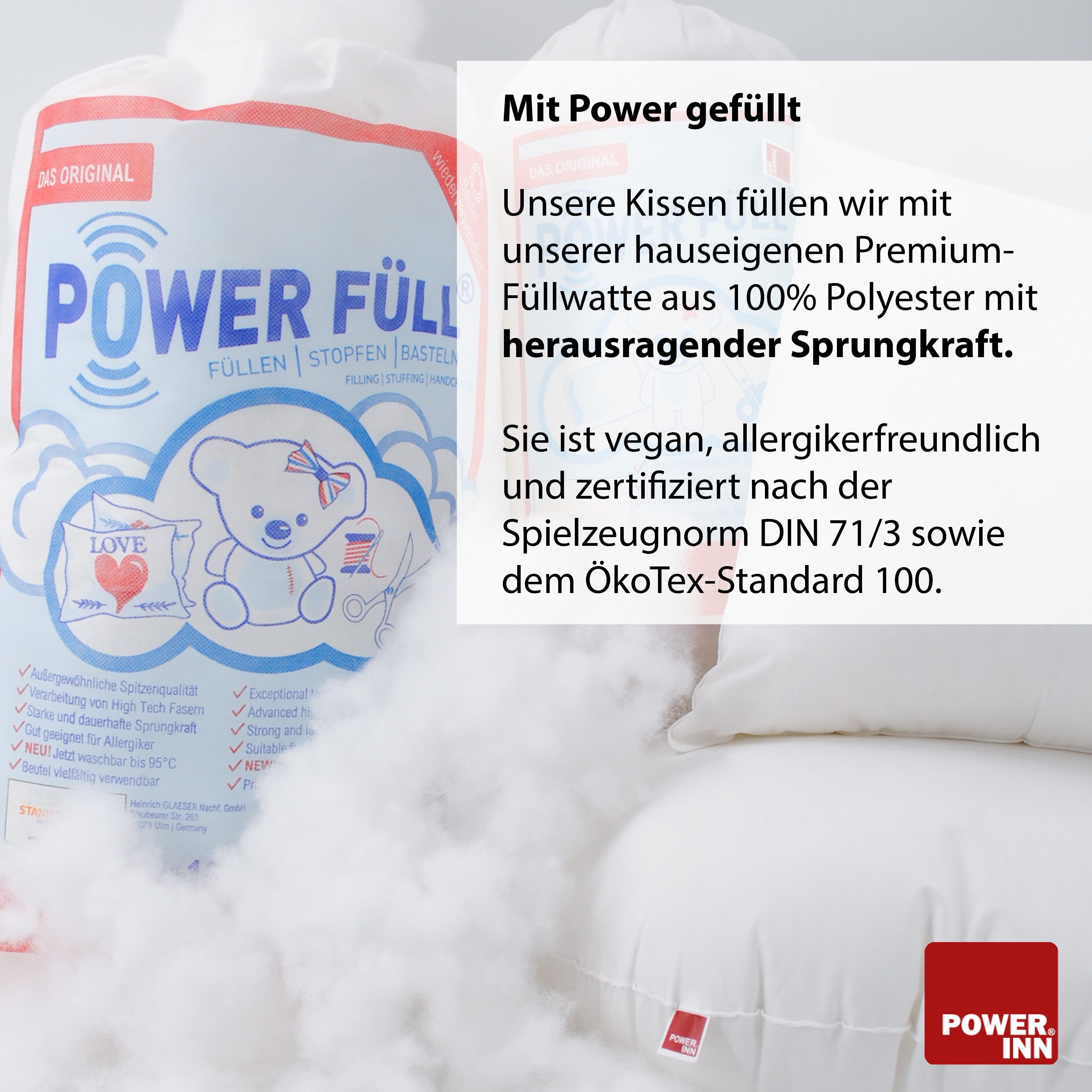 POWER INN Kissenfüllung POWER INN® Innenkissen Baumwolle, Rund