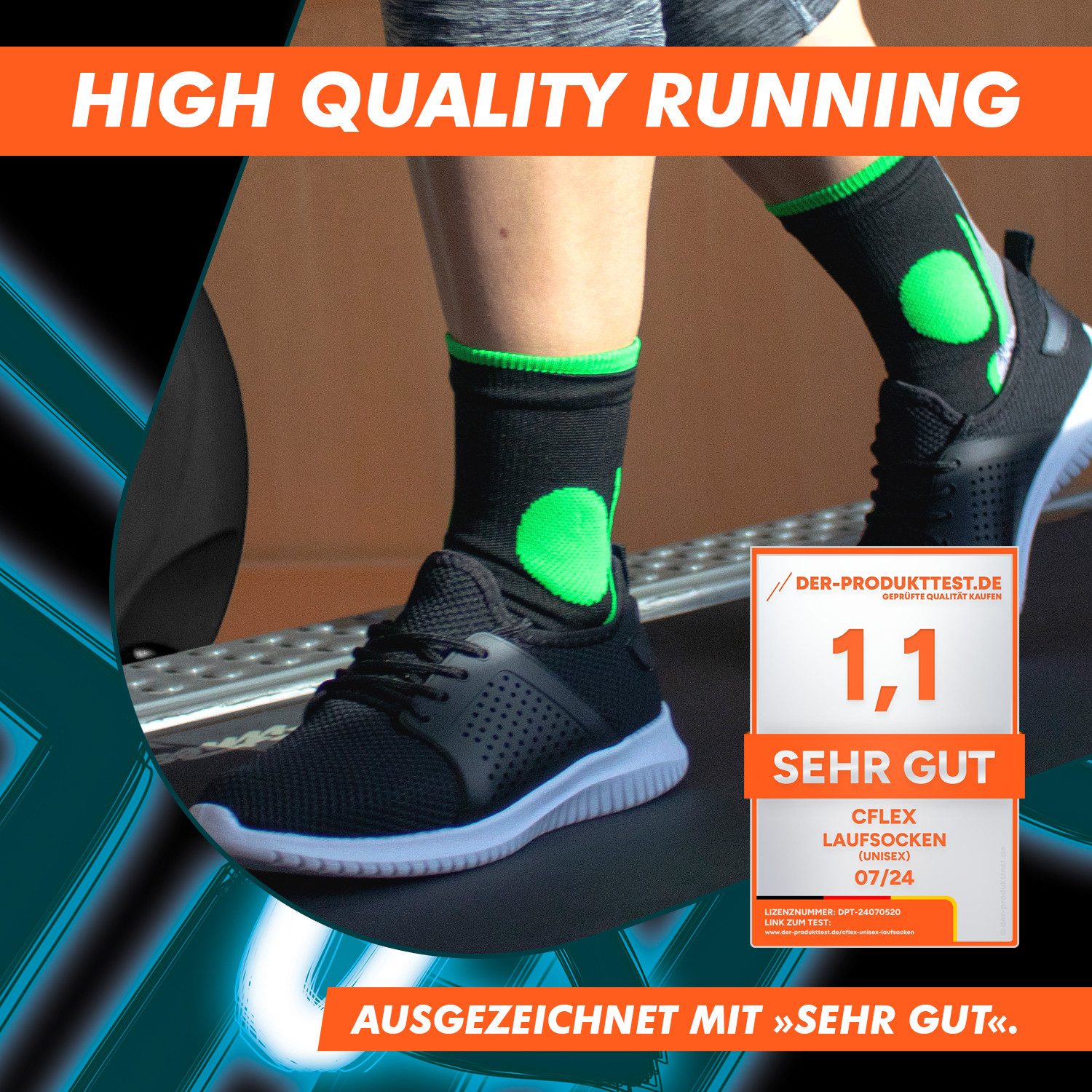 CFLEX Sportsocken Damen und Herren Running Funktionssocken (4 Paar) Laufsocken