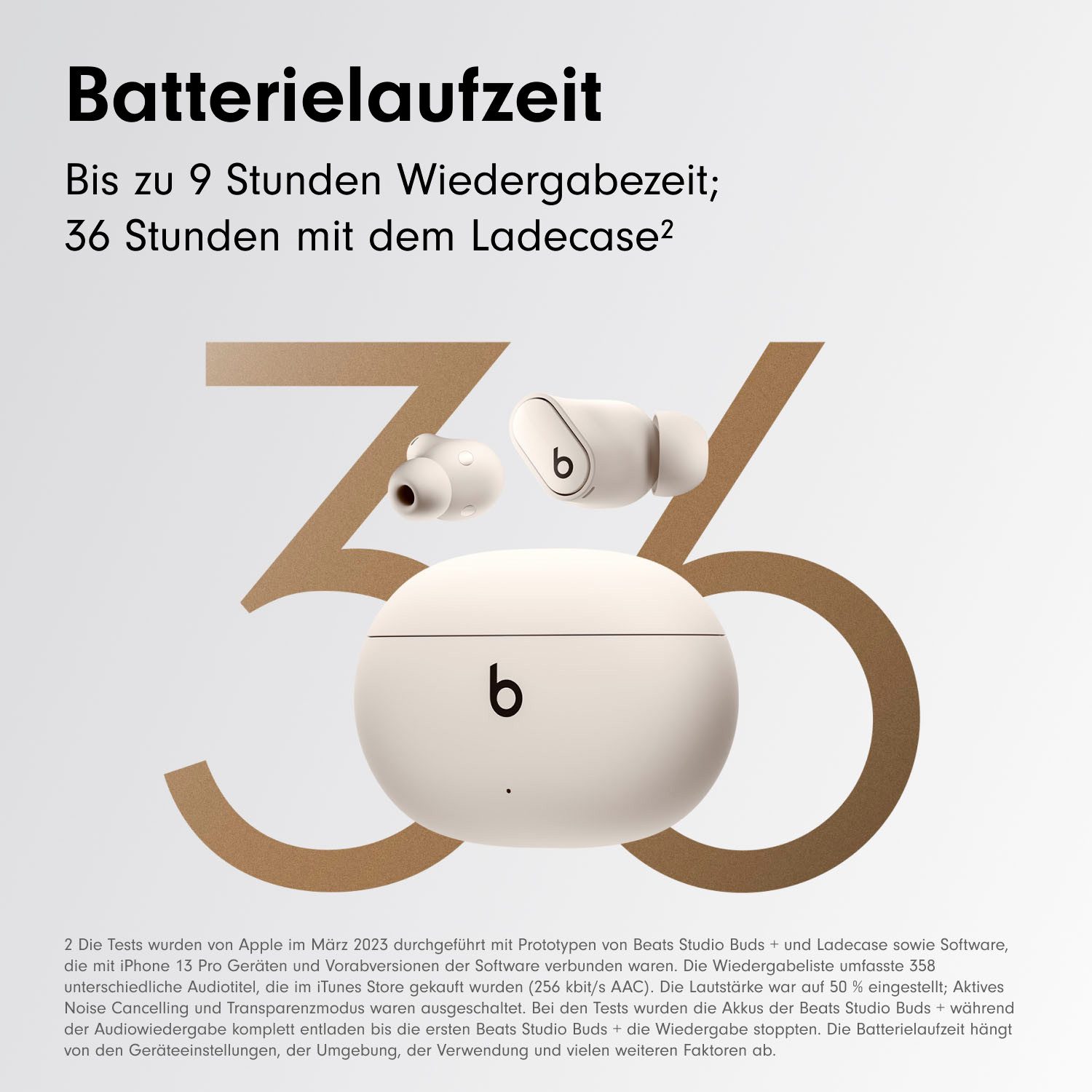 Beats by Dr. Dre Studio Buds + wireless In-Ear-Kopfhörer (Active Noise Cancelling (ANC), Sprachsteuerung, kompatibel mit Siri, Siri, Bluetooth)