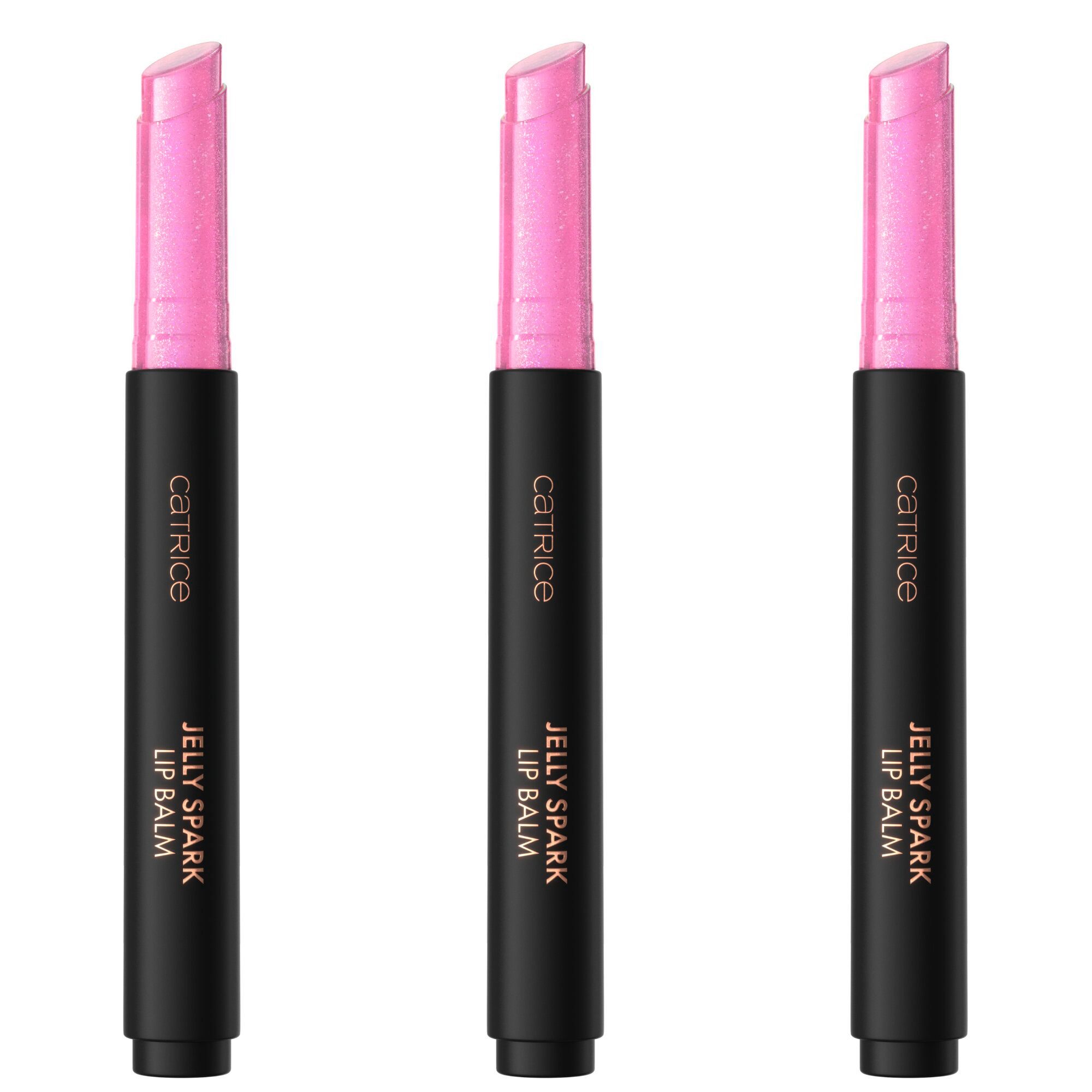 Catrice Lippenbalsam JELLY SPARK LIP BALM, 3-tlg., mit Schimmerpartikeln für einen Hauch Farbe