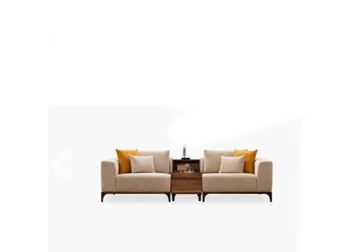 JVmoebel Sofa Luxus Wohnzimmer Sofa Modernen Design Holz mit Textilien Zweisitzer, 1 Teile, mit Relaxfunktion