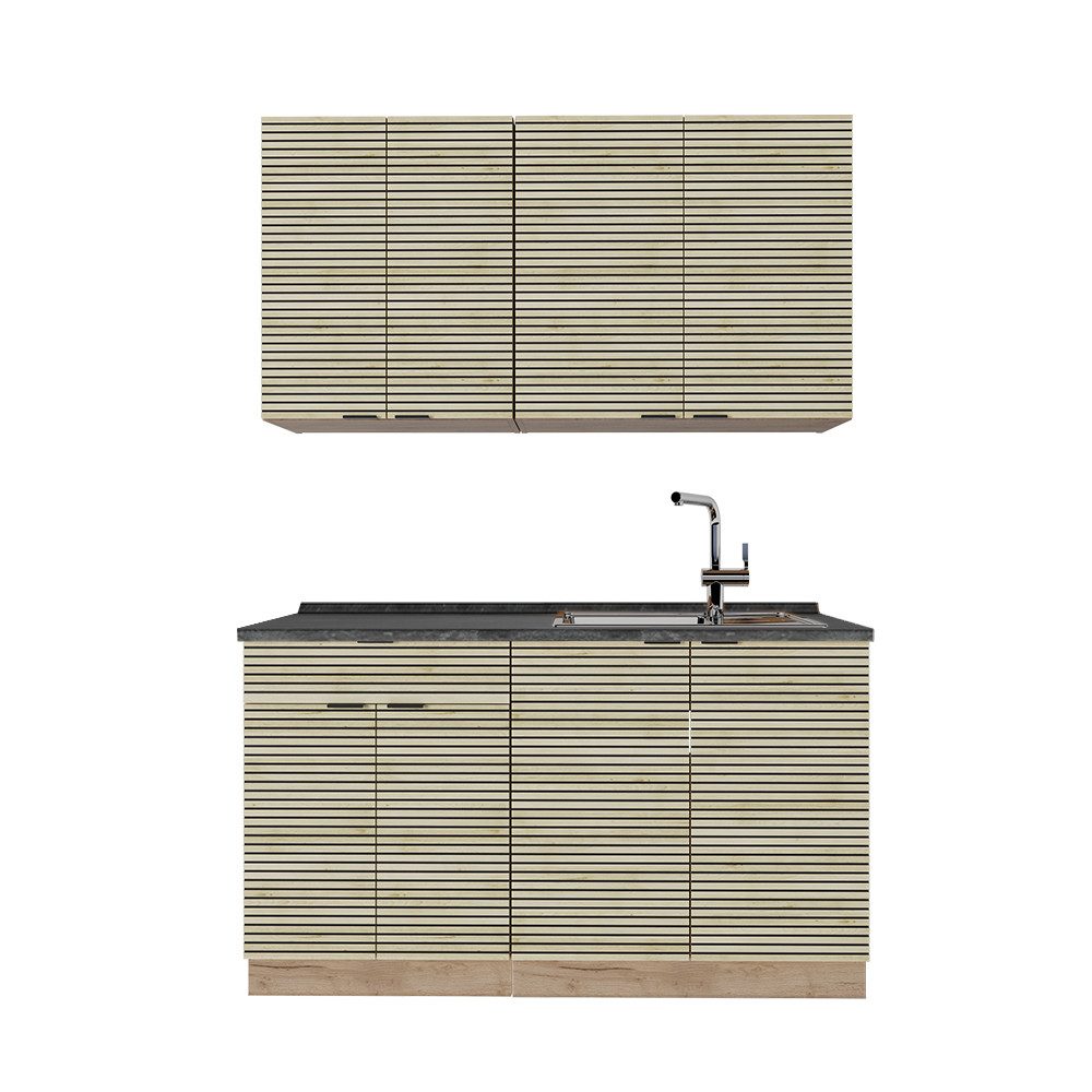 Vicco Küchenzeile R-Line, Goldkraft Eiche/Anthrazit, 300 günstig online kaufen