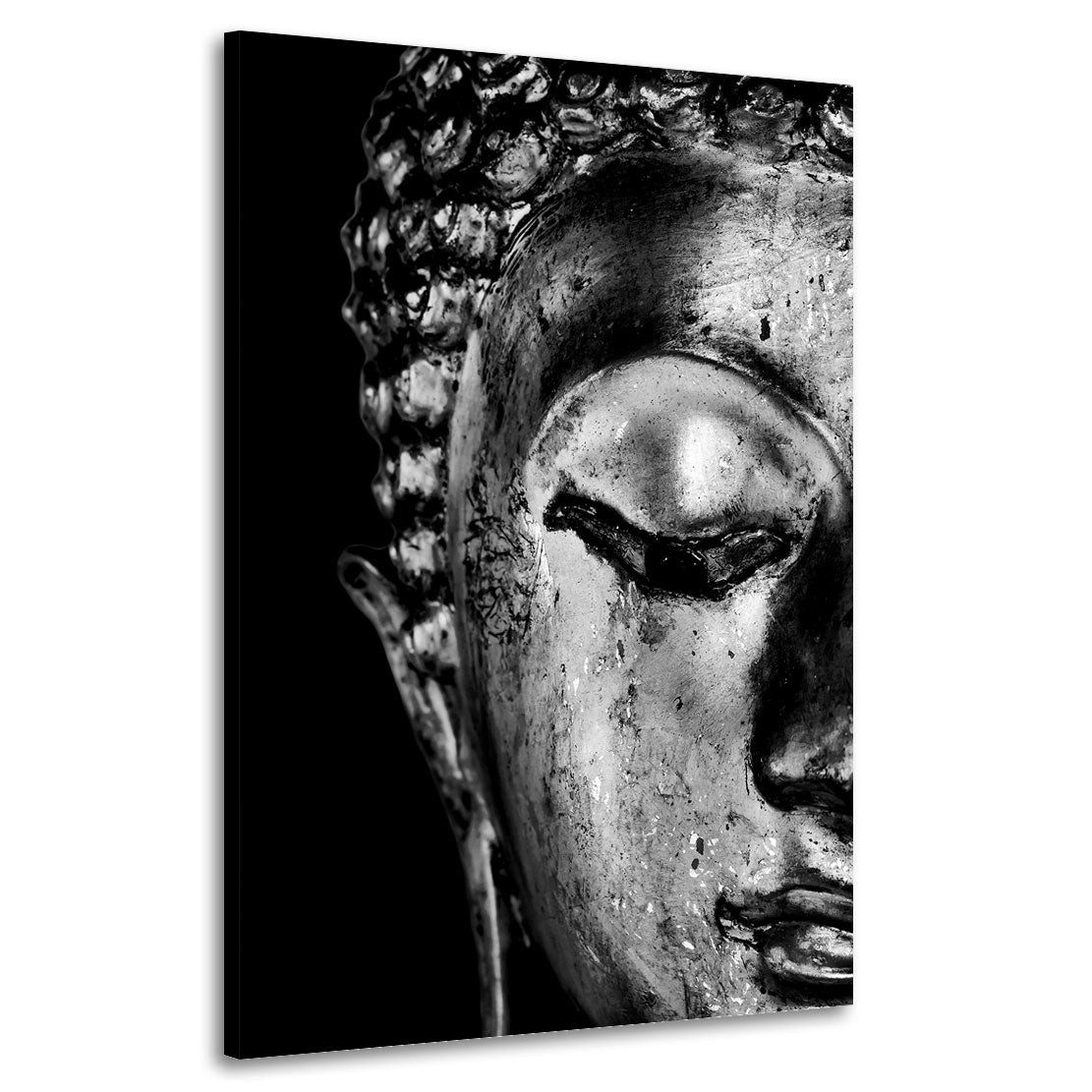 Artedinoi Leinwandbild Buddha meditativ schwarz Motivation Wandbild Leinwandbild Deko Kunst X
