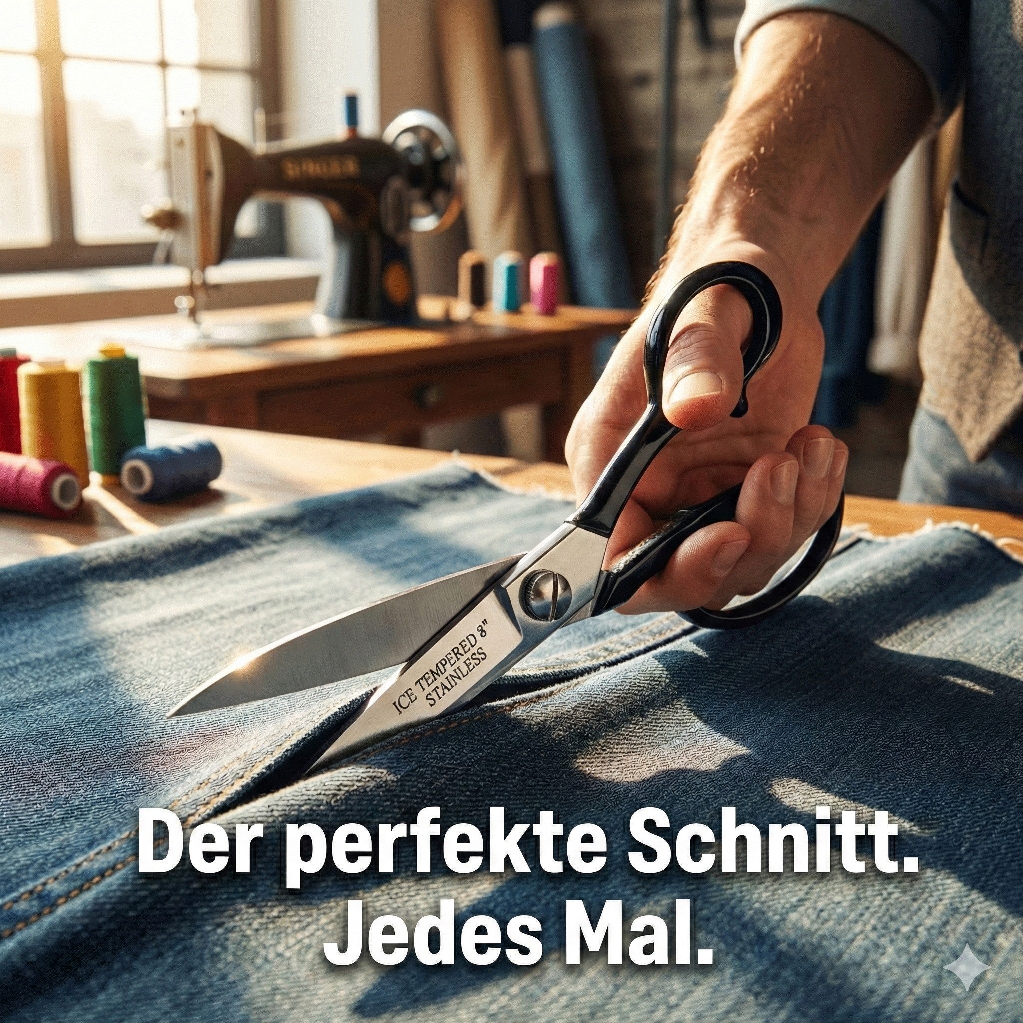 May Stoffscheren Profi-Qualität Schneiderschere, Scharfe Stoffschere, verchromt