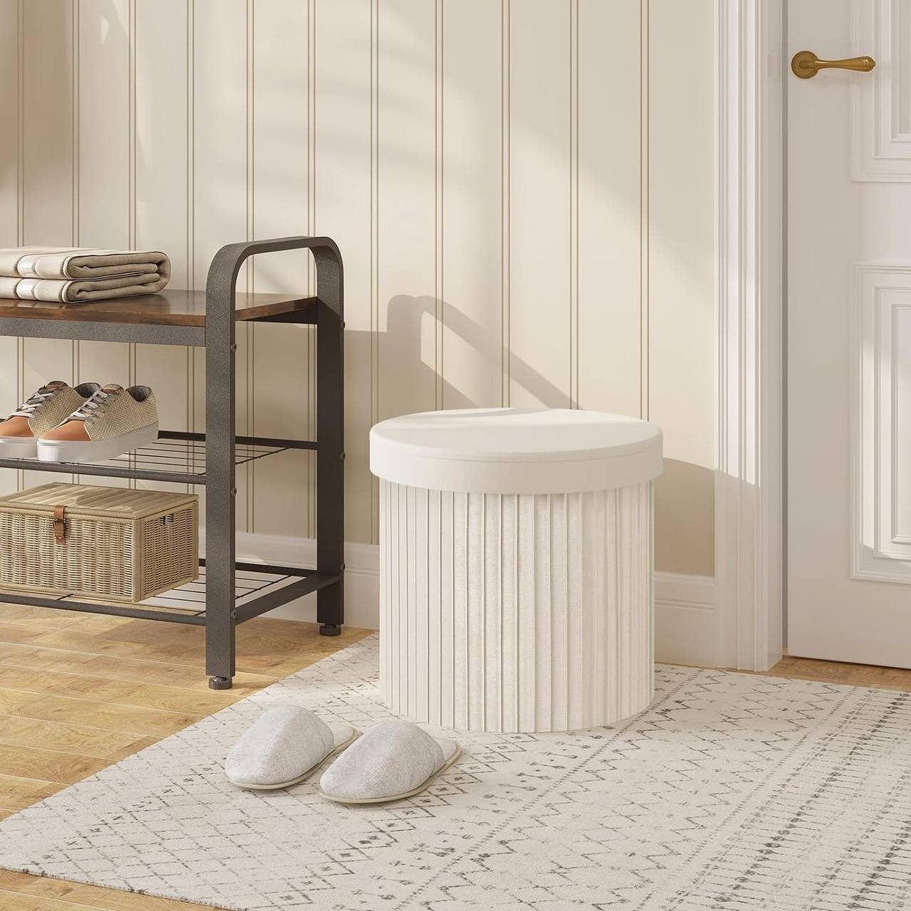 Woltu Sitzhocker (1 St), mit Deckel Stauraum, faltbar gepolstert, Velvet günstig online kaufen