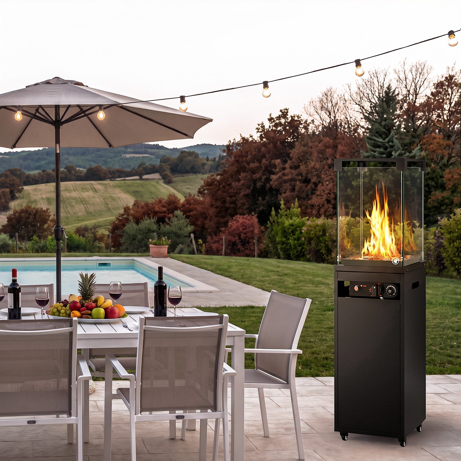 HOMALL Heizstrahler 8KW Mobiler Gasheizstrahler Terrassenstrahler Elektronische Zündung, Piezo-Zündung, Kippschutz und Thermoelement-Sicherheit Mit Timer – Bild 2 von 5