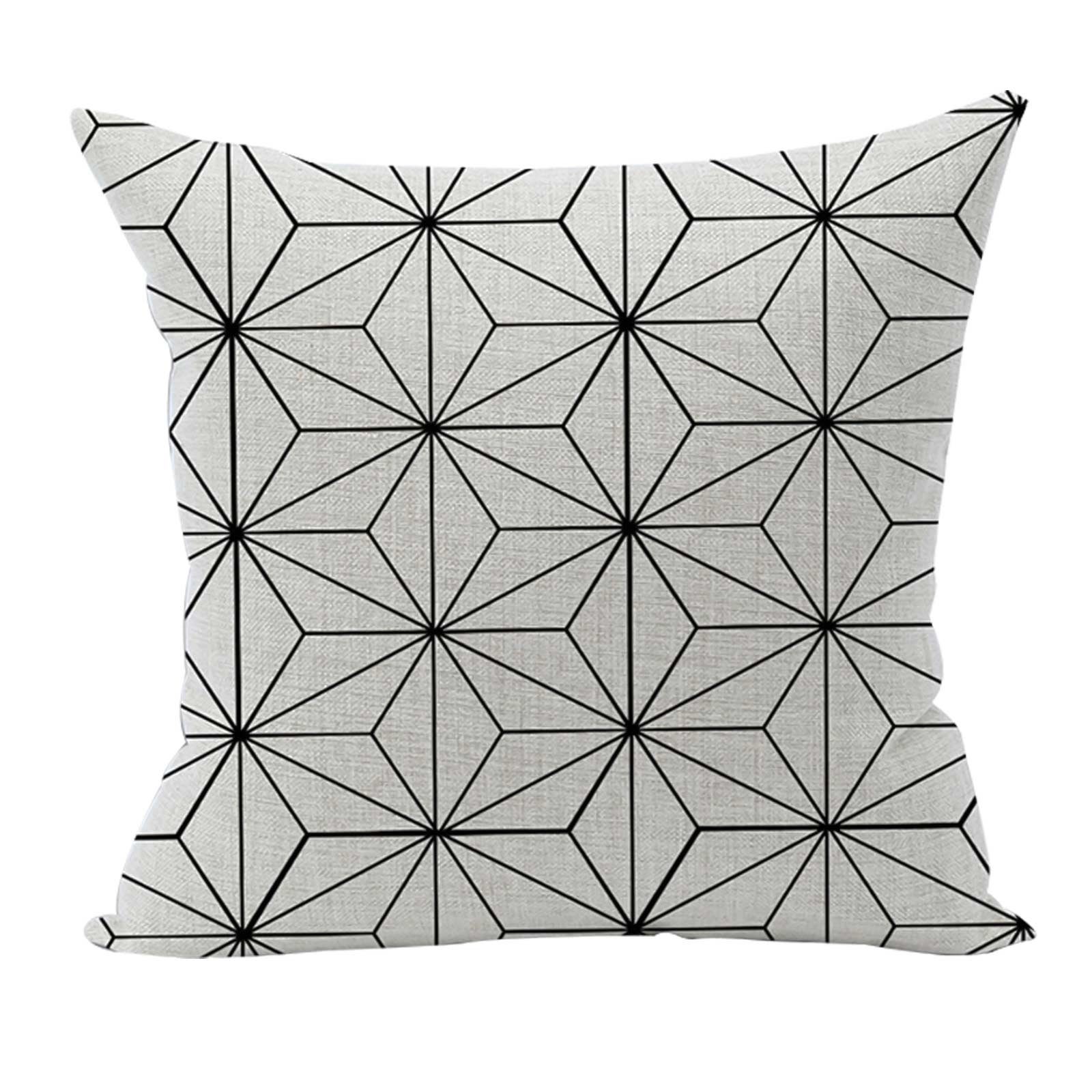 Leinen Jiacheng29 Kissenbezug für Sofa Bett Rose geometrisches Muster Heimdekoration Einheitsgröße Leinen