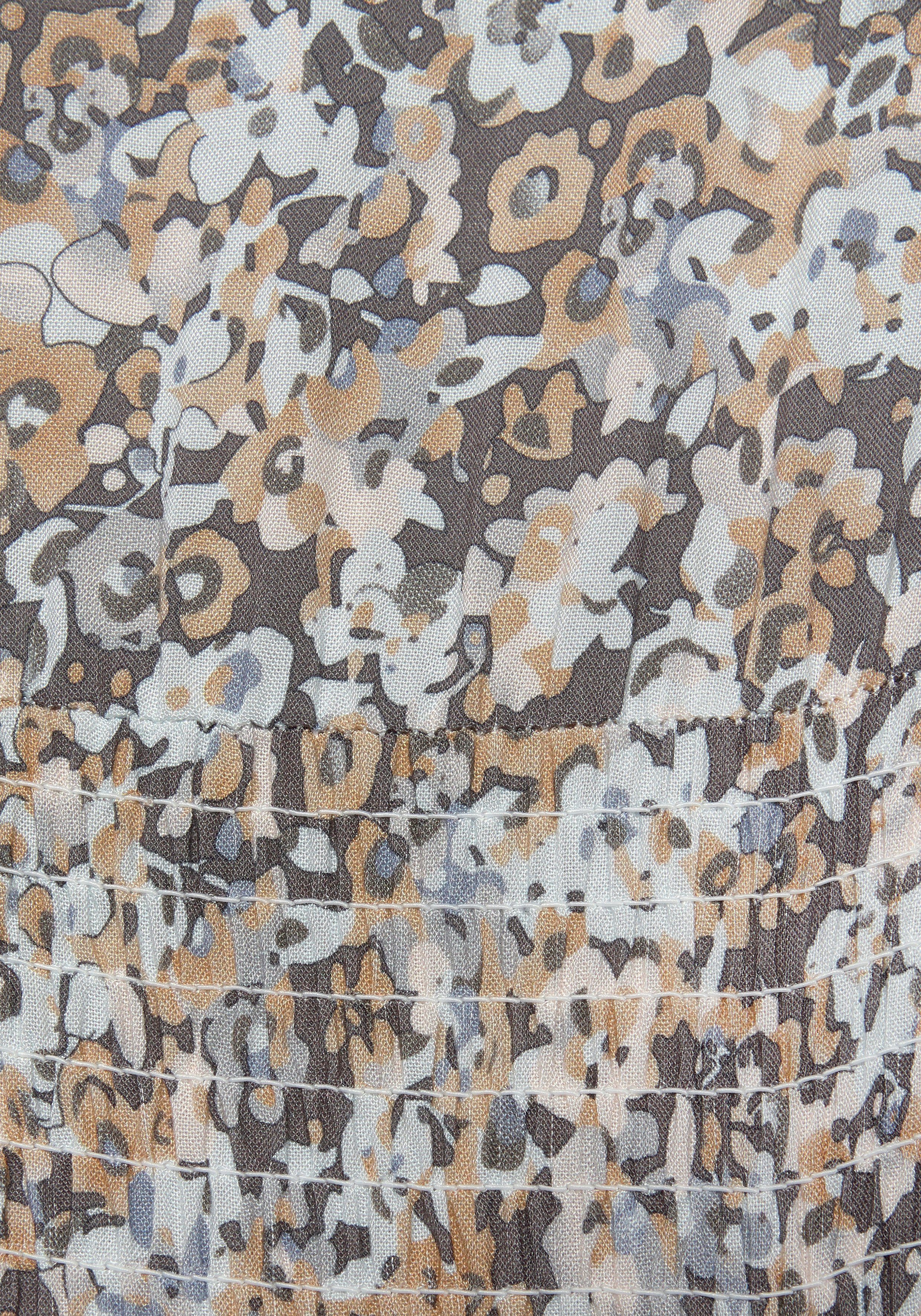 Vivance Maxikleid mit Blümchendruck und V-Ausschnitt luftiges Sommerkleid, langes Webkleid, Druckkleid