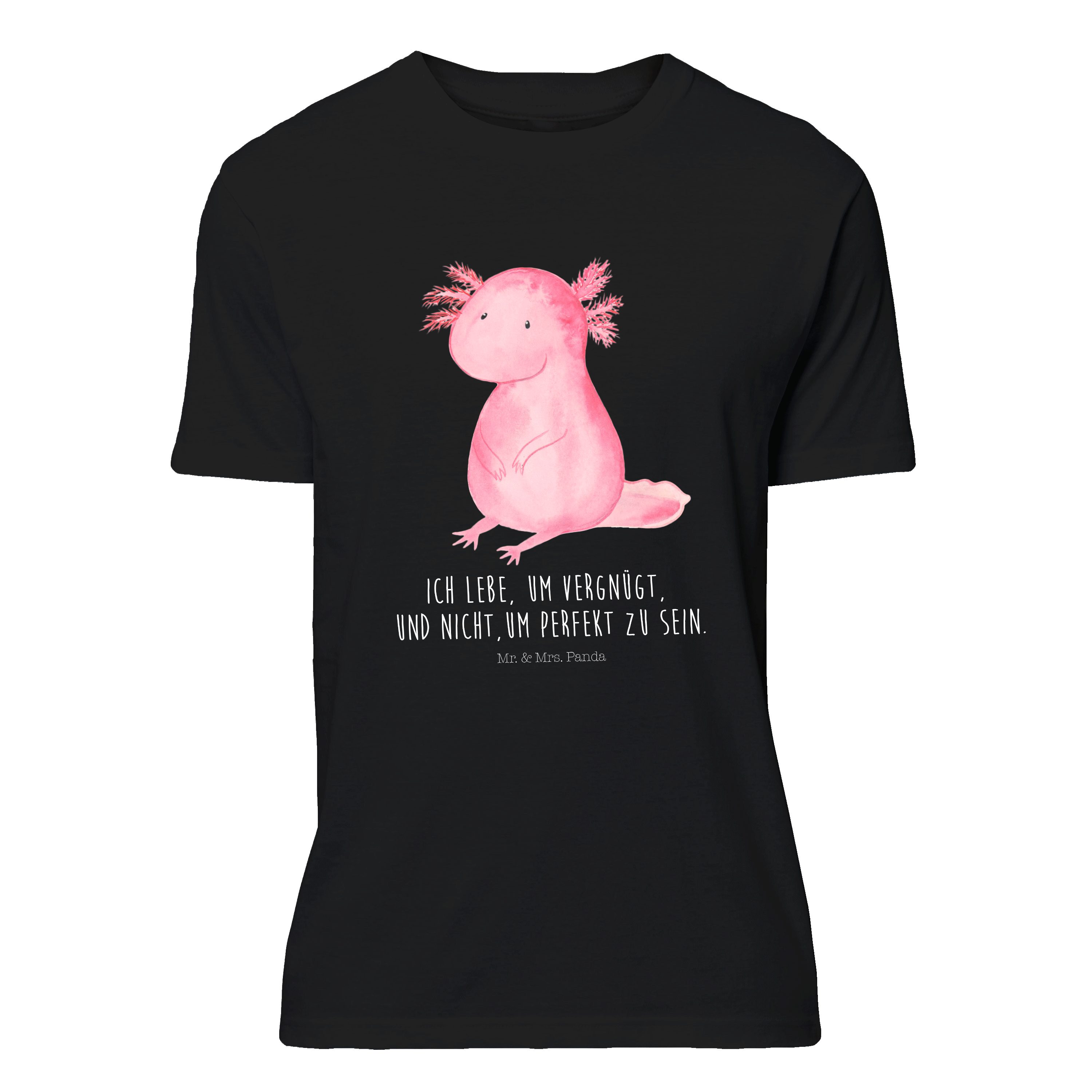 Mr. & Mrs. Panda Shirt, Party, Schwarz - Axolotl T-Shirt Tshir Geschenk, vergnügt, Freundin, (1-tlg) 