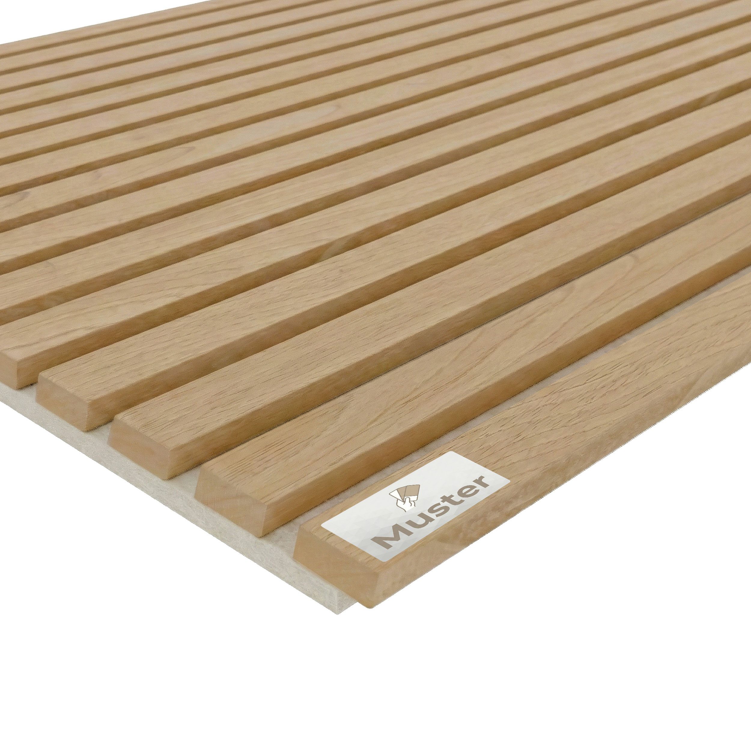 tktrading24 Wandpaneel Akustikpaneel Holzfurnier Bright Teak - 2700x600 mm - heller PET-Filz, BxL: 12x15 cm, (1-tlg)