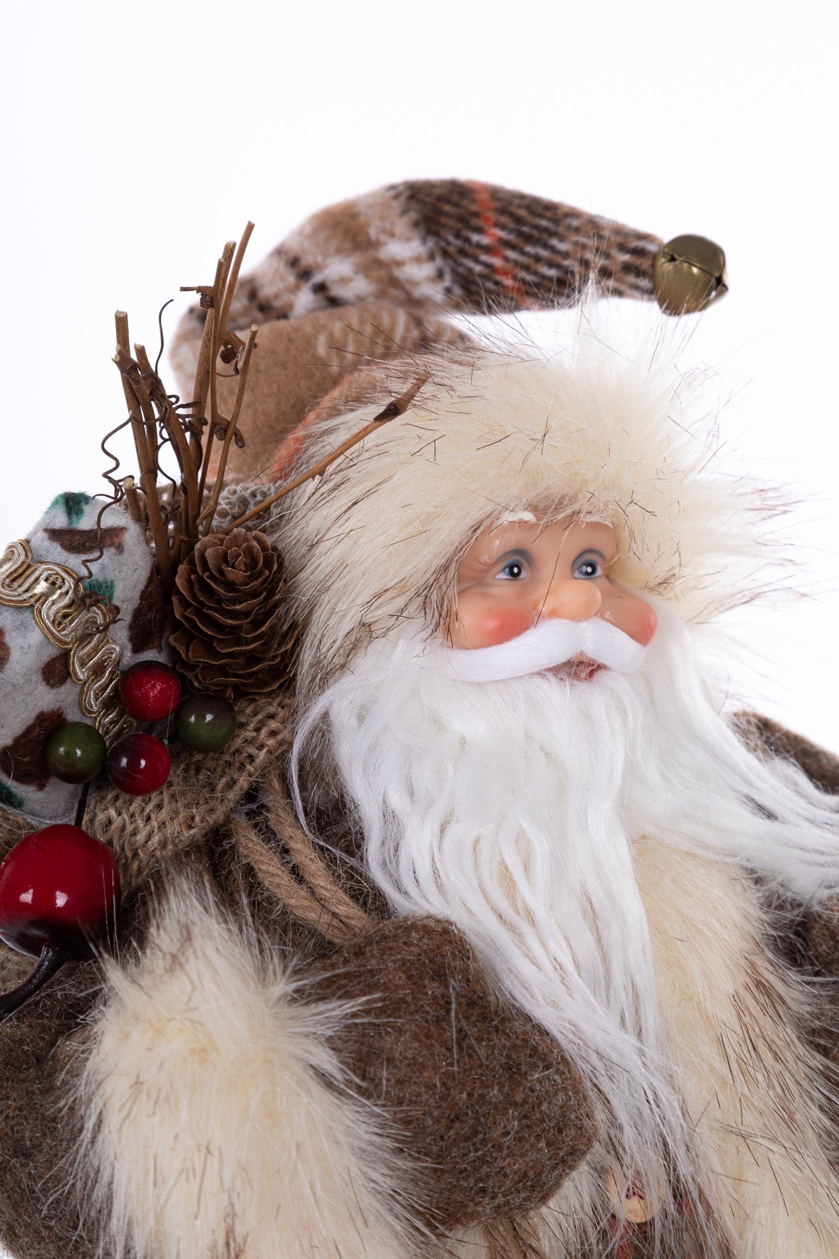 Wohnando Dekofigur Mantel, in Weihnachtsdeko, Weihnachtsmann Claus-Figur Santa braunem