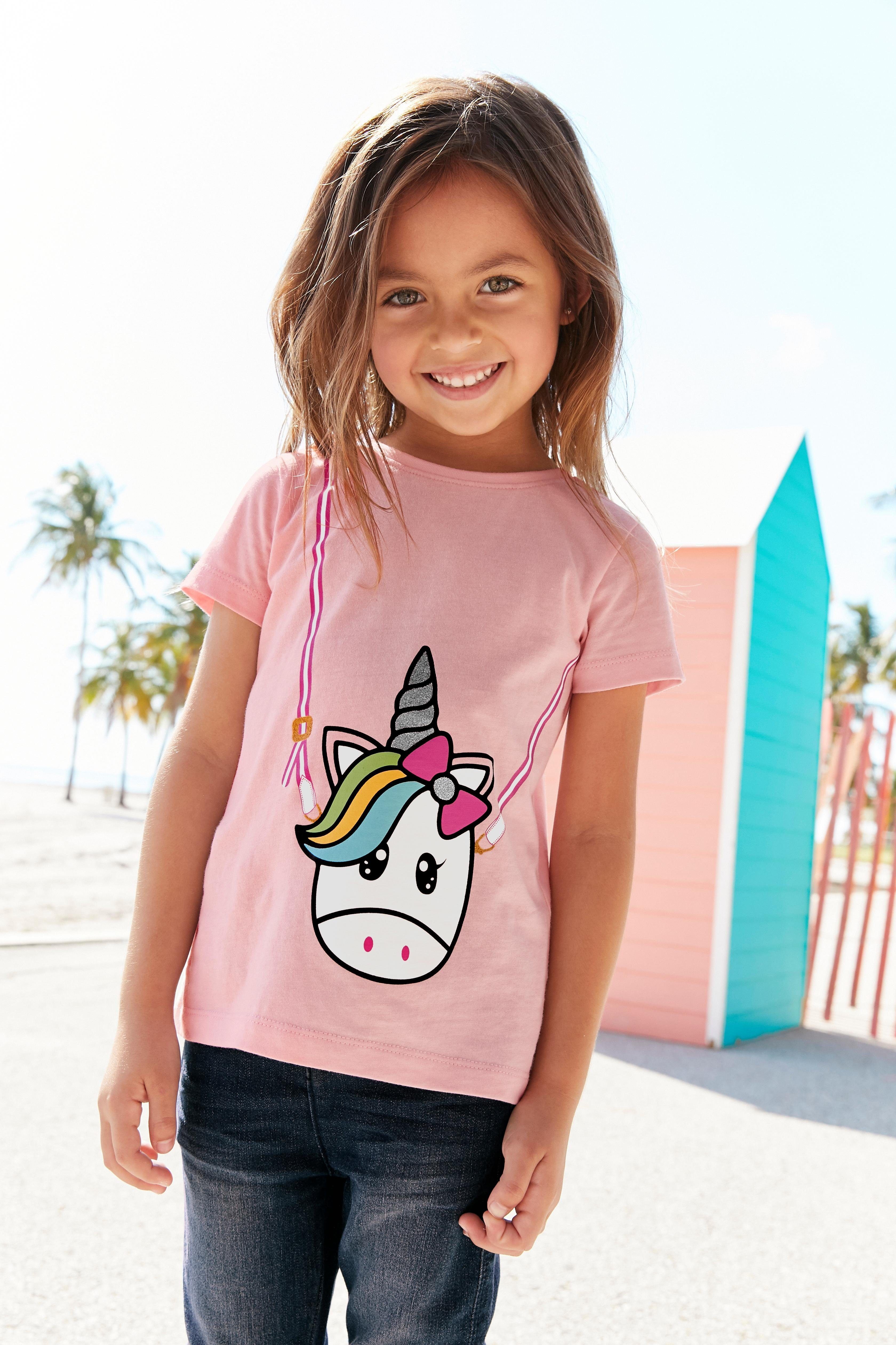 KIDSWORLD T-Shirt für kleine Mädchen niedlichem Einhornmotiv mit