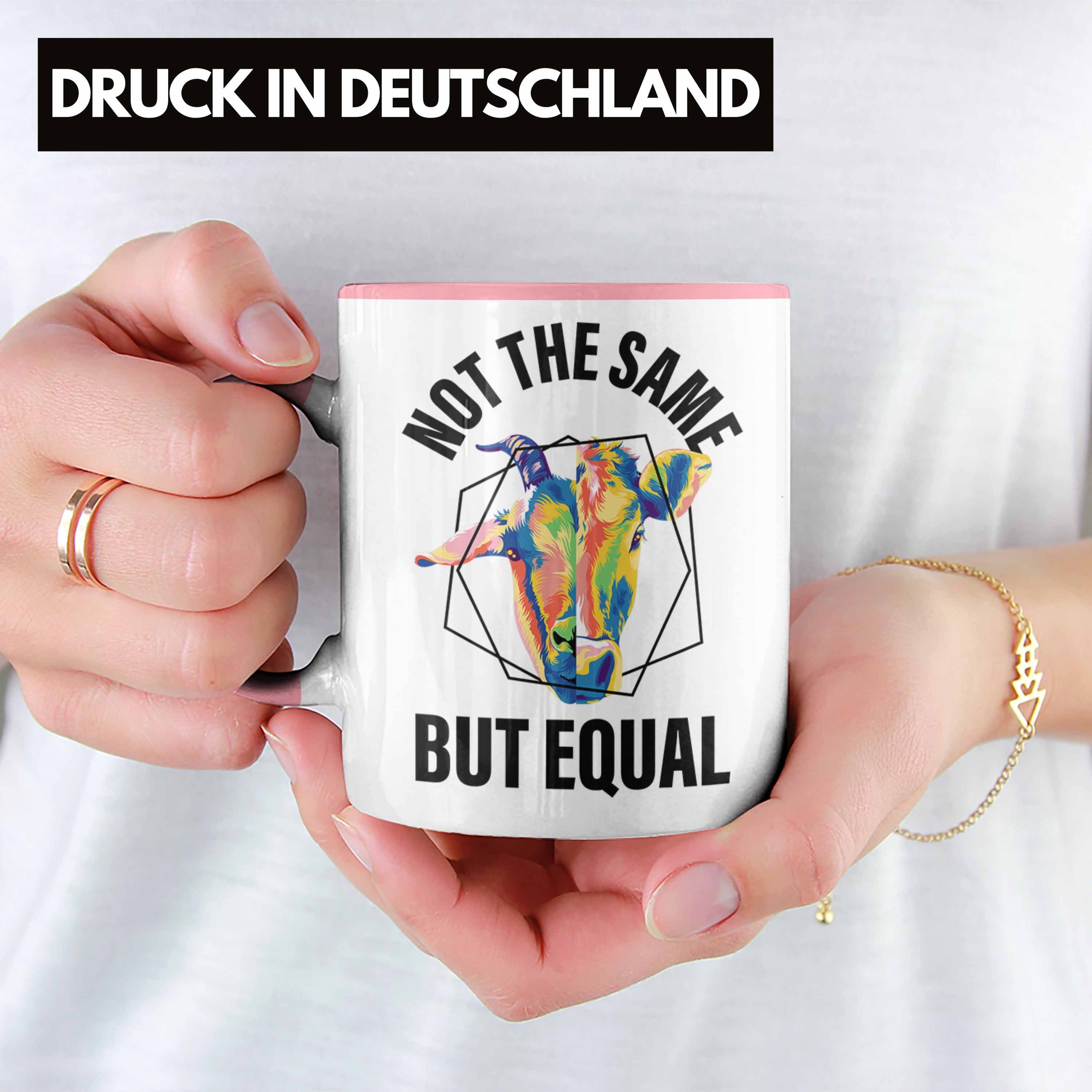 Trendation Lustig oder Tasse Geschenkset Geschenk - Geschenkbox für Vegetarier Tasse Vagenerin Geschenkidee Tasse Lustige Veganer Rosa Trendation