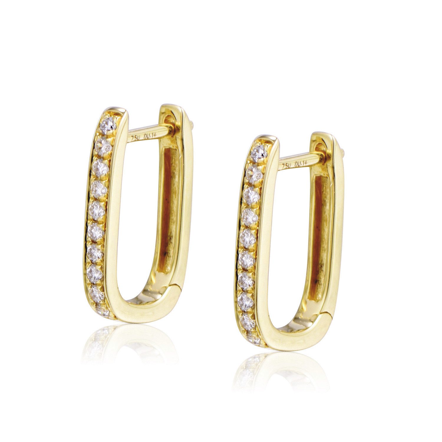 Stella-Jewellery Paar Серьги-кольца 750er Gelbgold Diamanten im Verschnitt Серьги-кольца, Серьги-кольца mit Diamanten