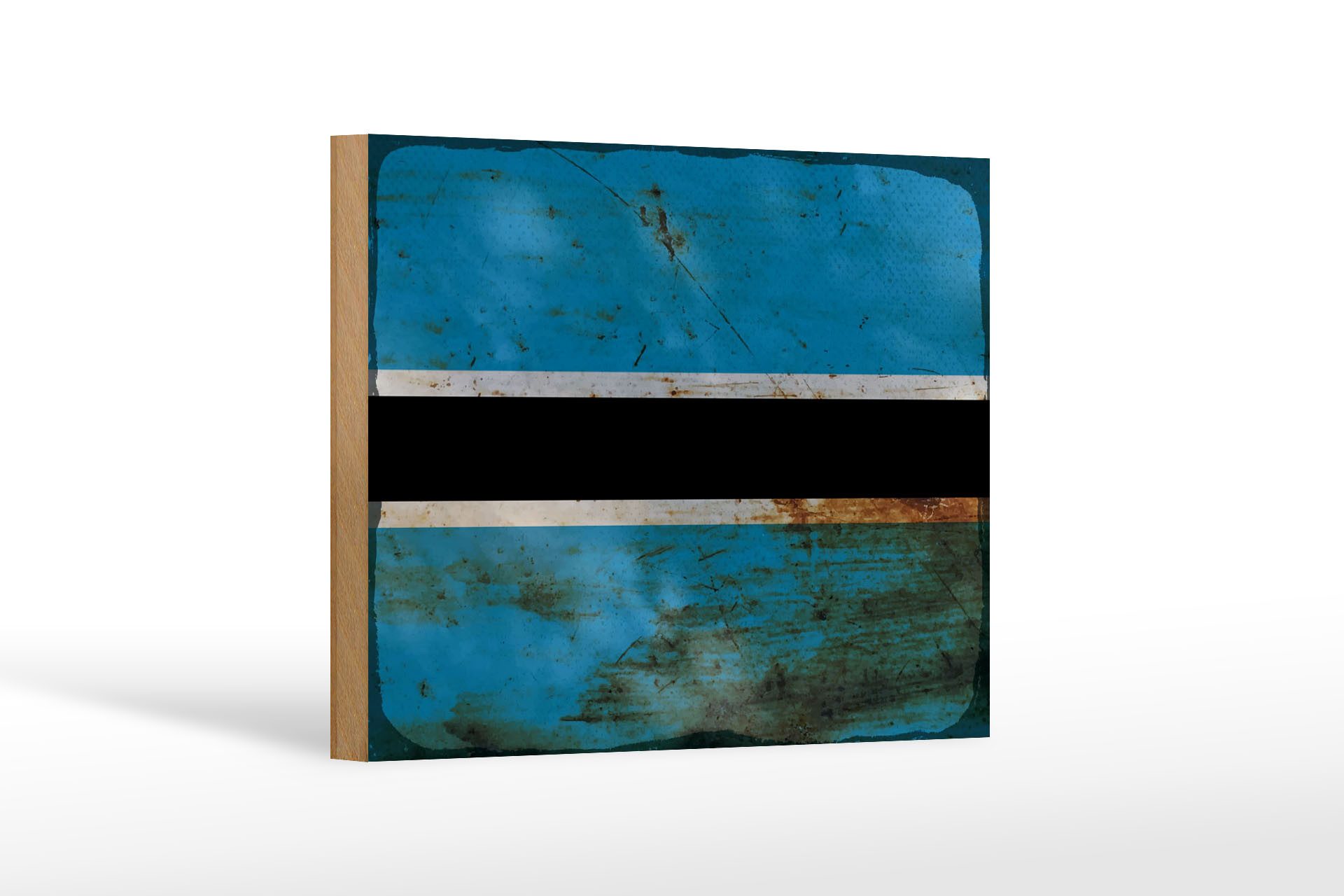 Femer GmbH Holzbild Flagge Botswana 18x12 cm Flag of Botswana Rost, Flaggen (1 St), Glatte Holzfaserplatte (MDF), vorn beschichtet