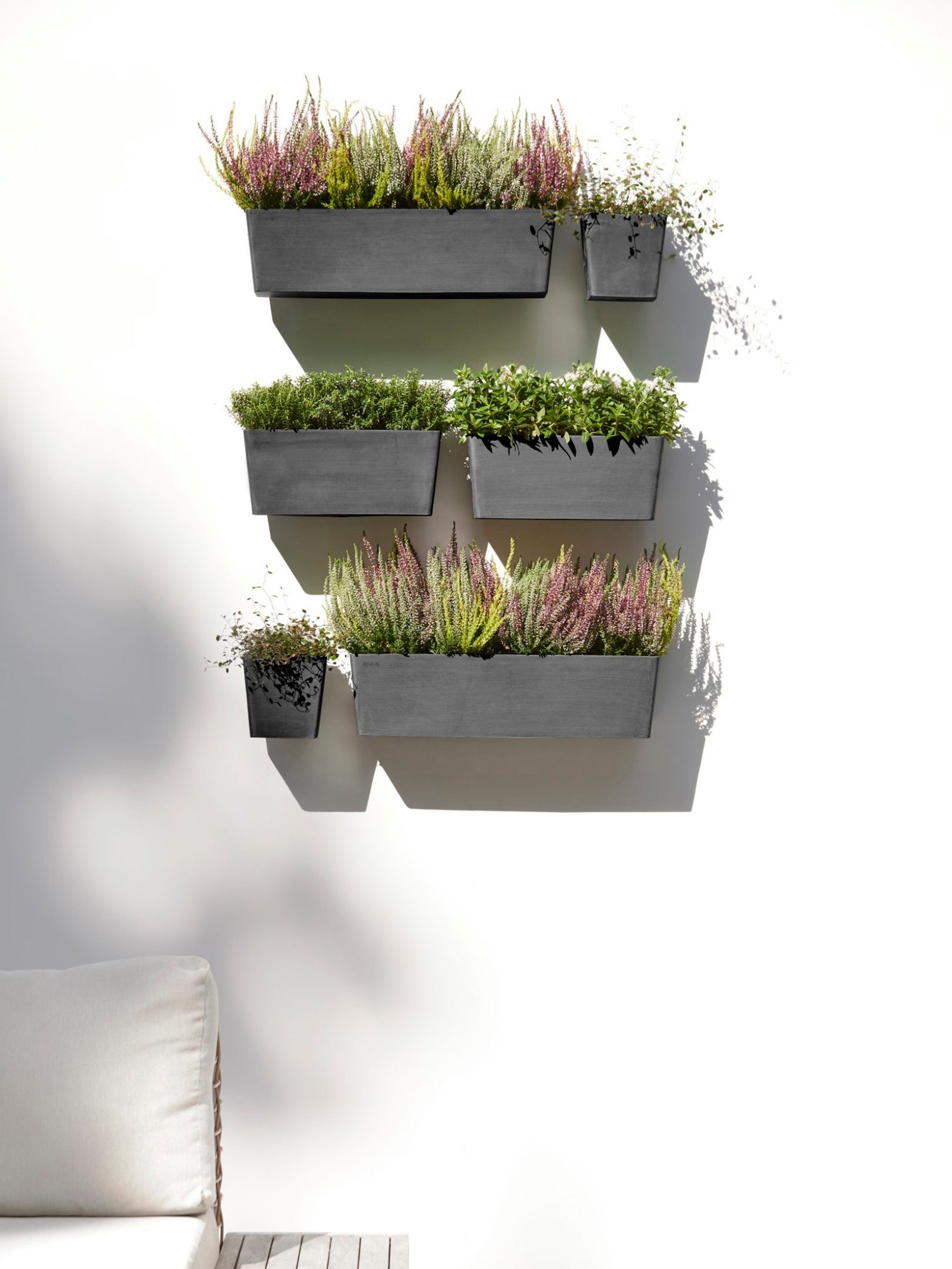 ECOPOTS Blumentopf Manhattan Wall 55 Dunkelgrau, günstig online kaufen