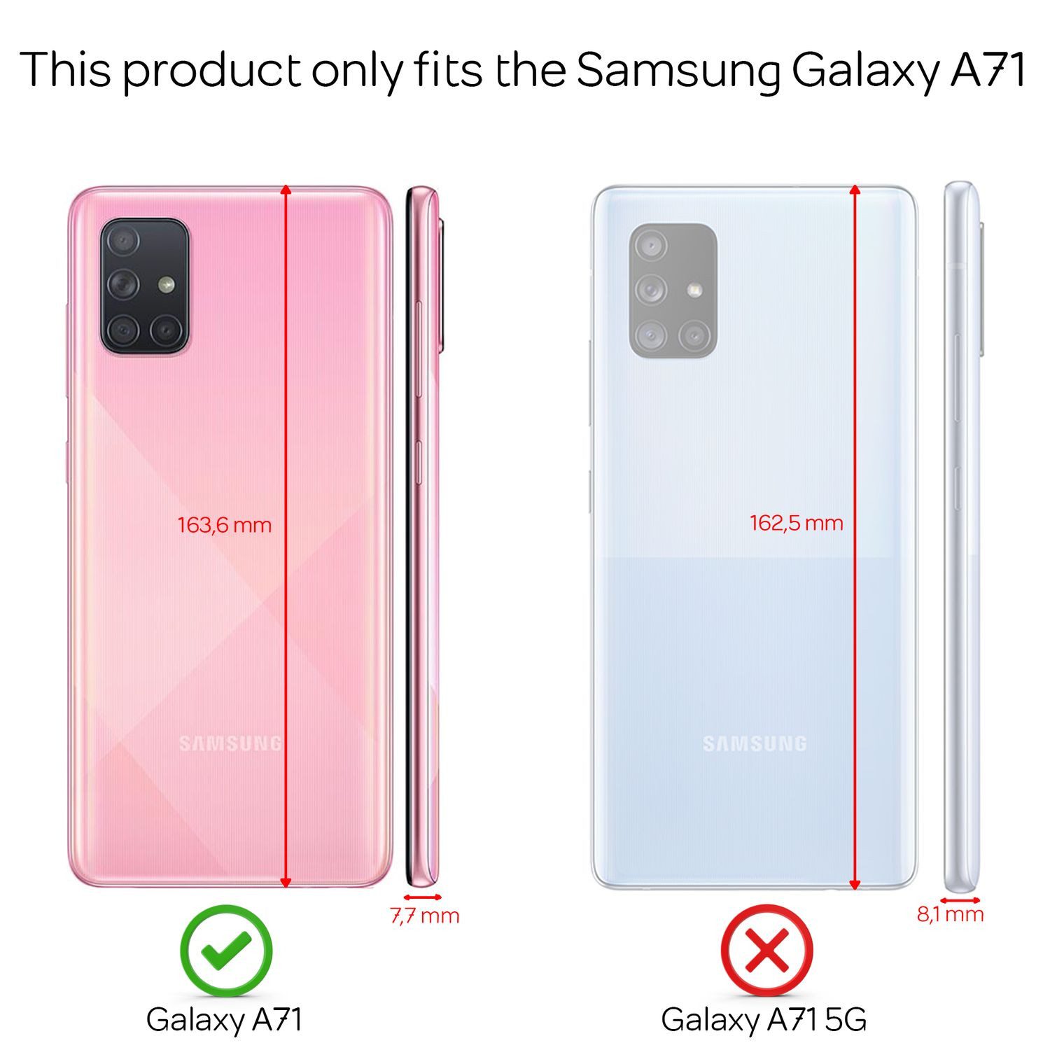 Nalia Smartphone-Hülle Samsung Galaxy A71 17 cm (6,7 Zoll), Stoßfeste Military-Style Ring Hülle / Extrem Schützend / Outdoor Case
