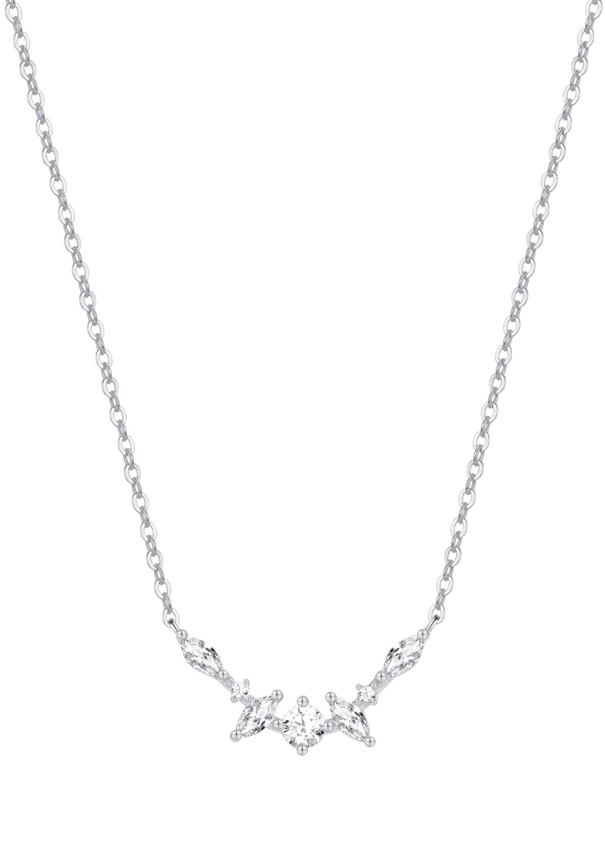 Hey Happiness Silberkette Kette für Halskette Damen 18K Zirkonia, Vergoldung, Silber Silber Hochzeitschmuck mit Edelsteinen, Anhänger mit 925