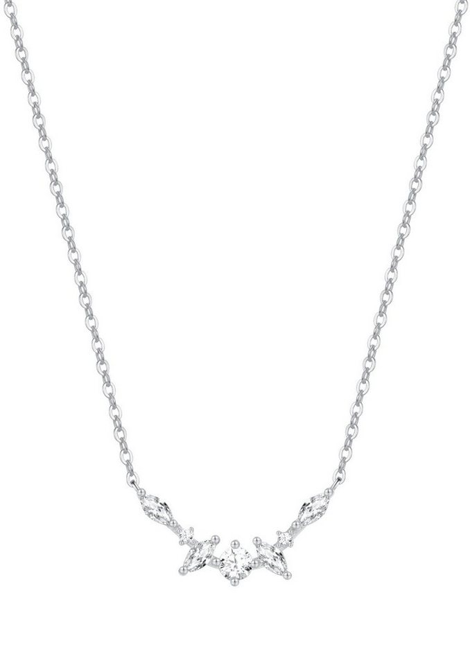Hey Happiness Silberkette Kette Silber 925 für Damen mit Anhänger Zirkonia, Silber  Halskette mit Edelsteinen, 18K Vergoldung, Hochzeitschmuck