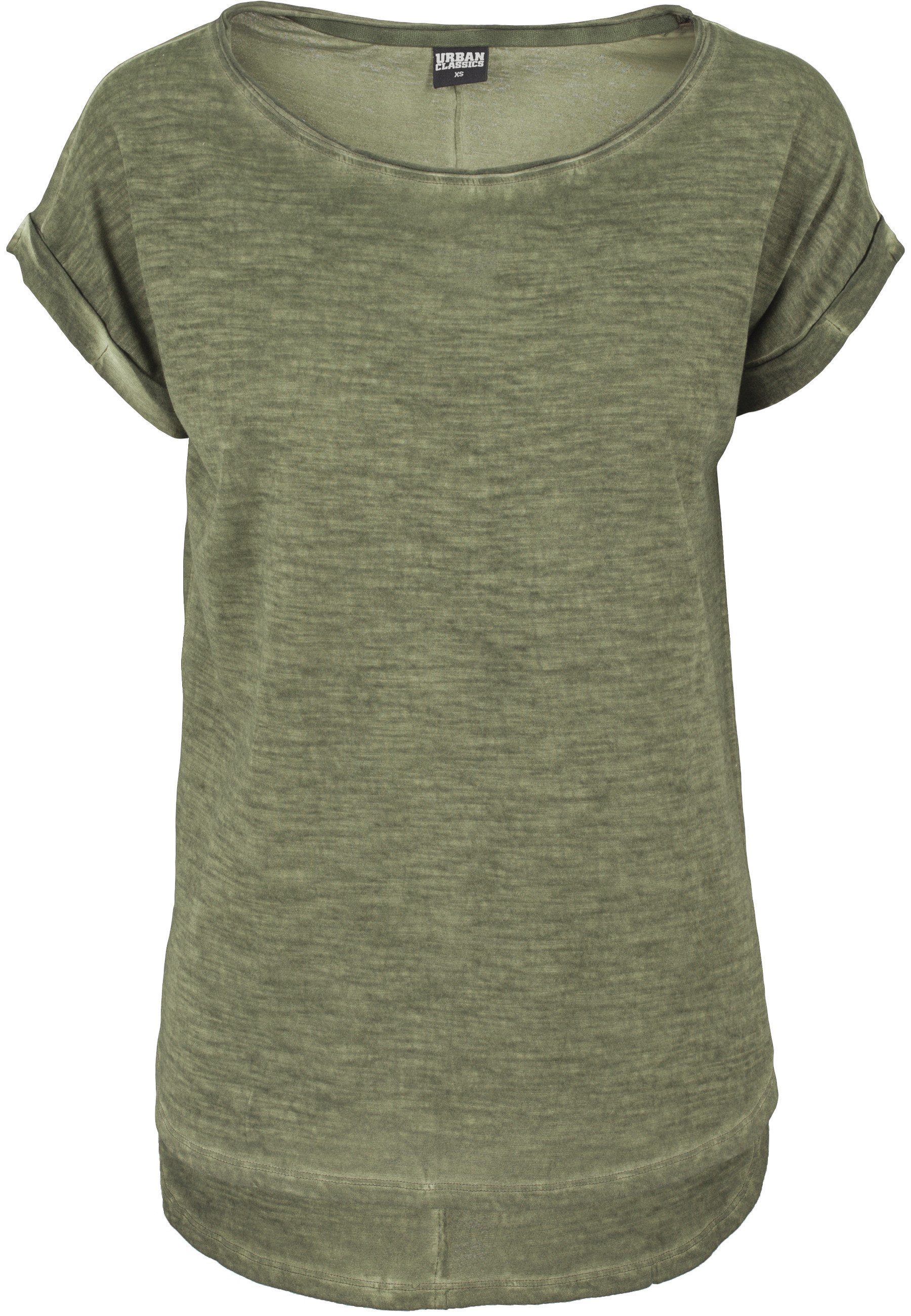 URBAN CLASSICS Kurzarmshirt Urban Classics Damen Ladies Long Back Shaped Sp günstig online kaufen
