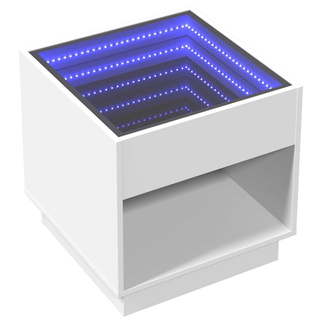 vidaXL Nachttisch Nachttisch mit Infinity-LED Weiß günstig online kaufen