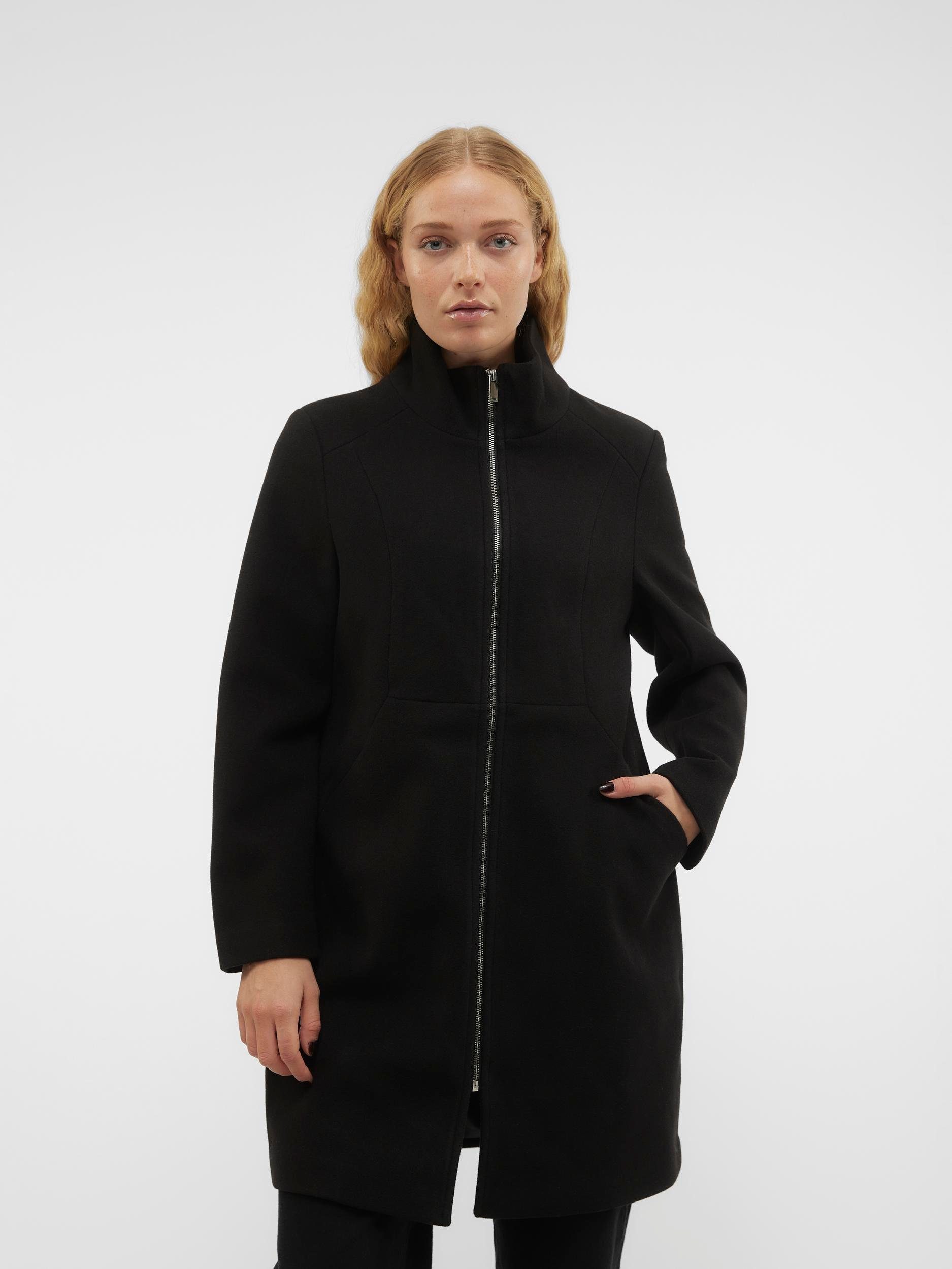 Vero Moda Kurzmantel VMPOPZIPPER COAT BOOS Black | Kurzmäntel