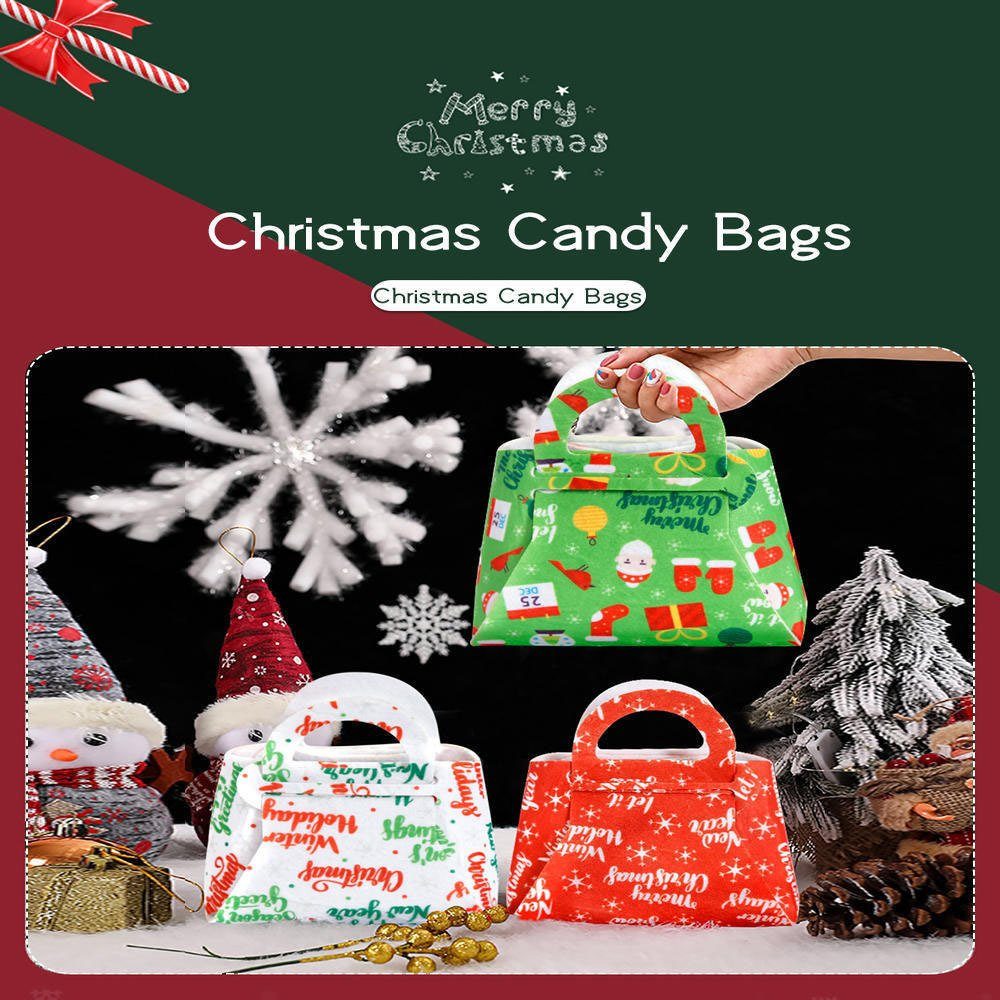 red Muster Weihnachts-Filz-Geschenk-Falttasche, Bedruckt Christbaumschmuck background Blusmart Personalisiertes