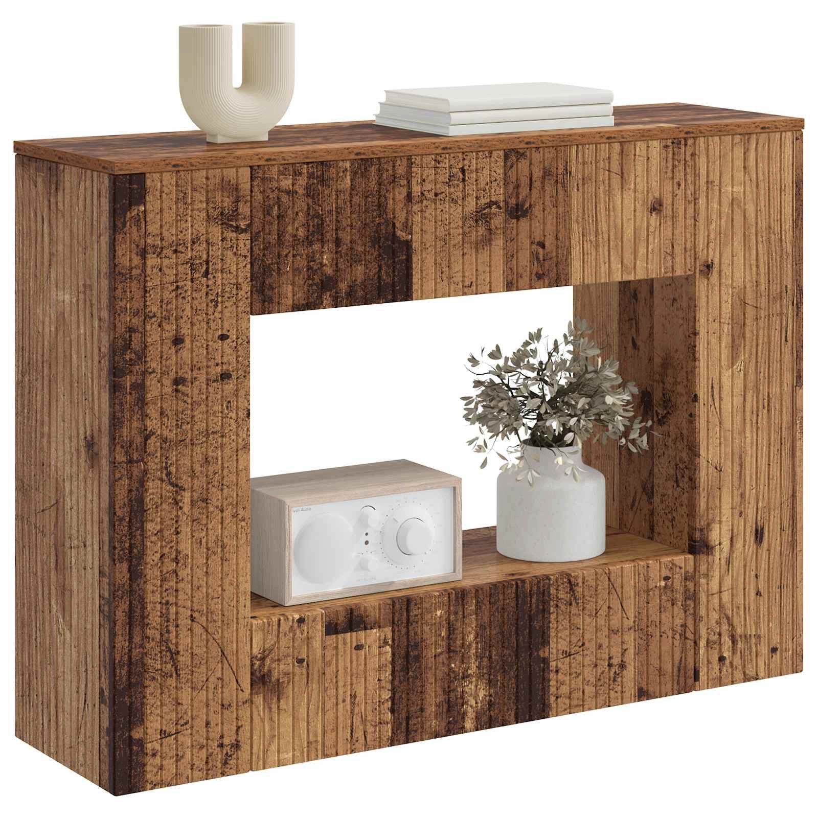 vidaXL Konsolentisch 101 x 29 x 74 cm Konsolentisch Gestreift Altholz 101x29x74 cm Holzwerk