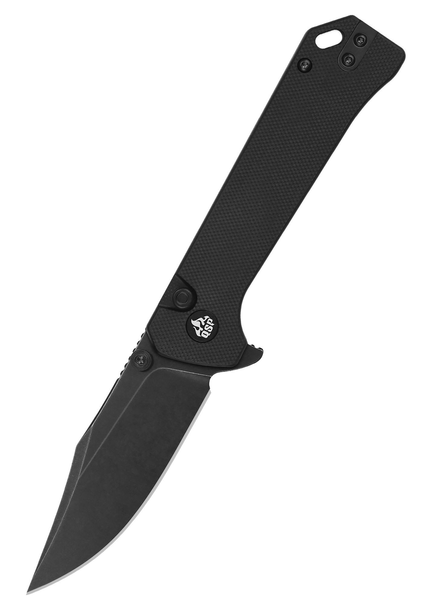 QSP Taschenmesser QSP Knife Taschenmesser QSP Grebe Button Lock, G10 Griff, schwarz