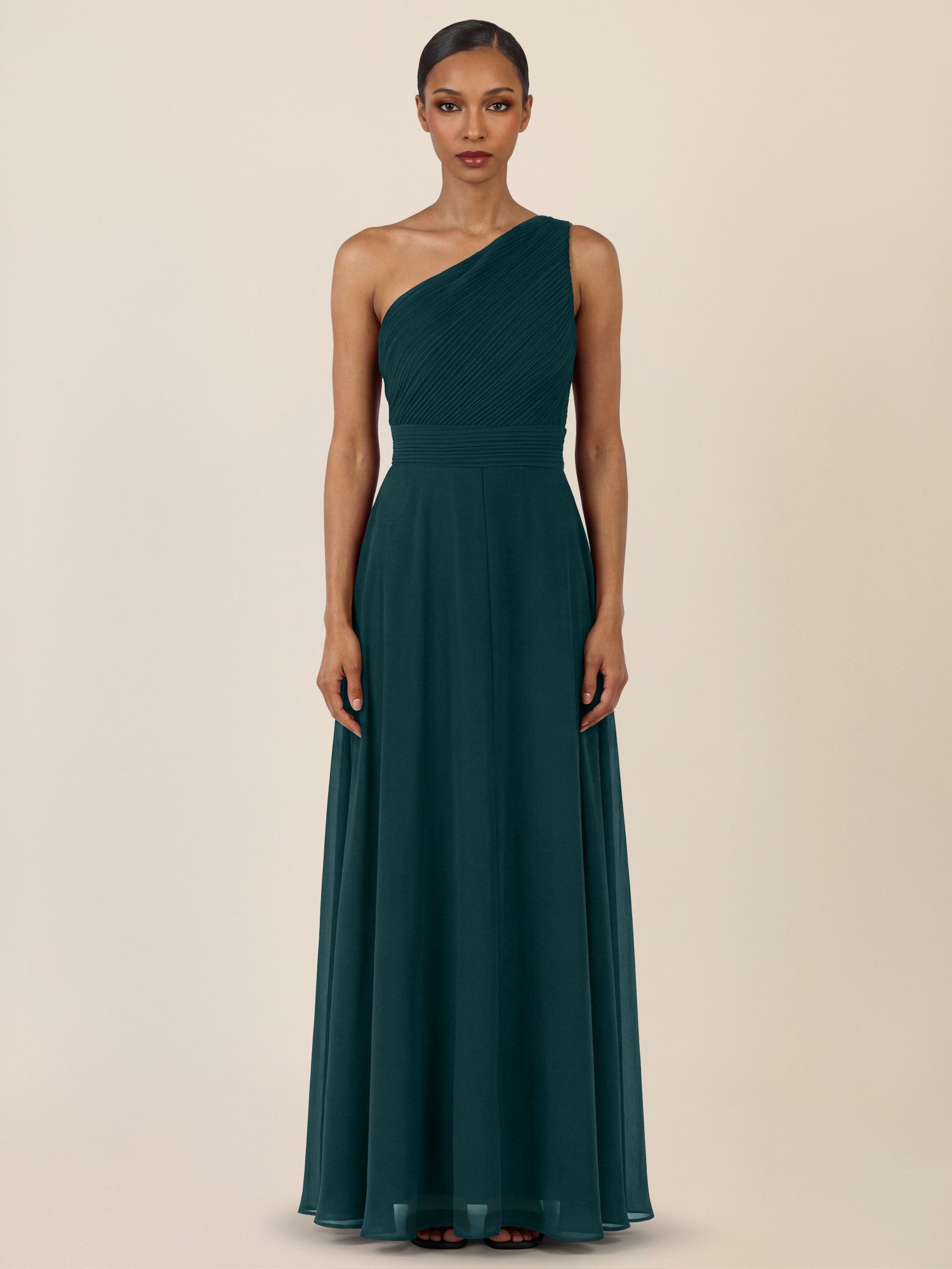 Apart Chiffonkleid mit One-Shoulder-Design