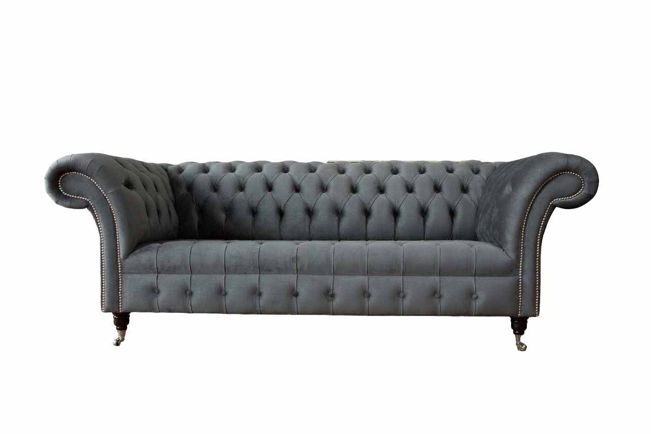 JVmoebel Sofa Englische Chesterfield Sofa Couch Büro Möbel Dreisitz