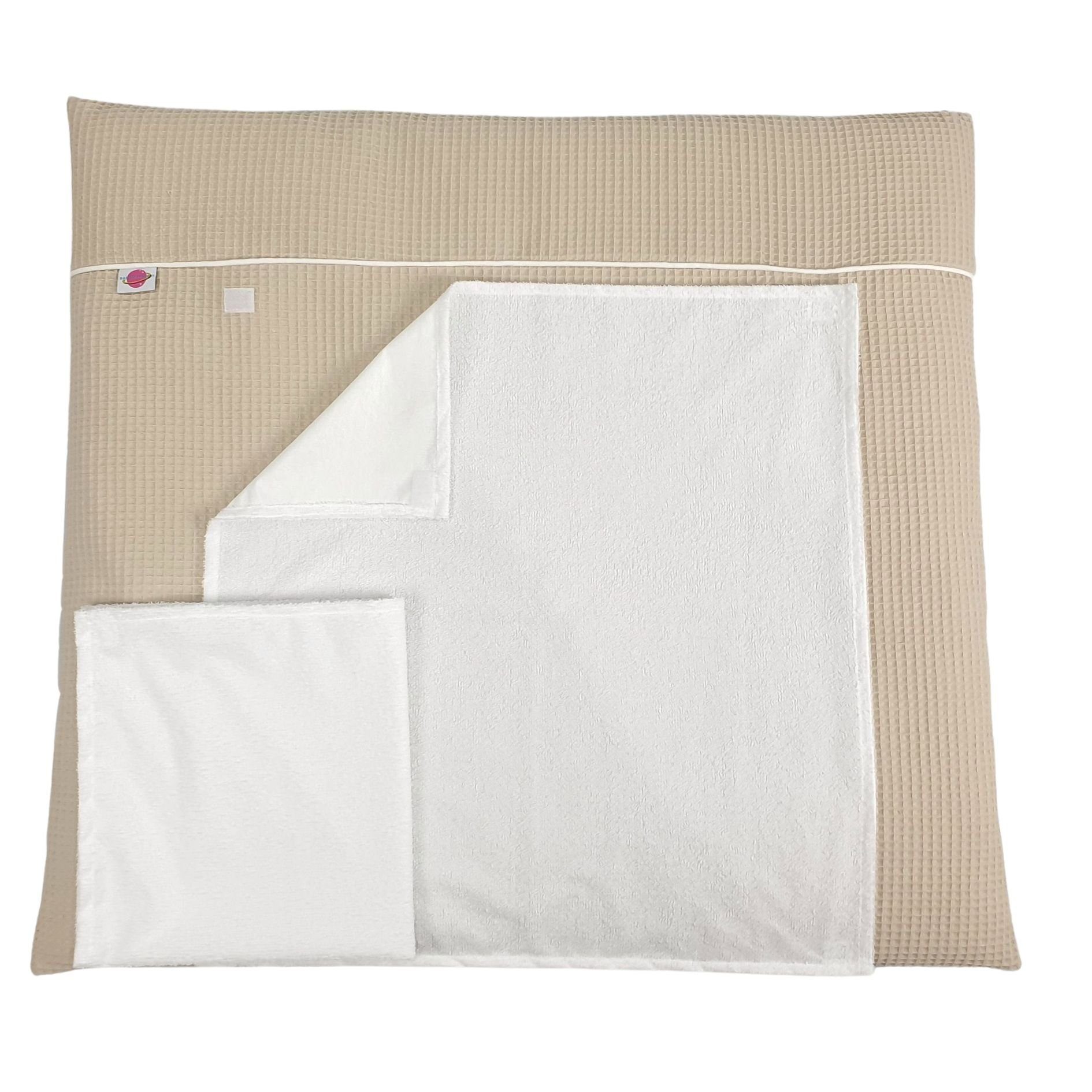 Plastikfrei, Teile EU (3 beige geeignet, + Babymajawelt in Waffel 3 Soft 70x75 1030 3-tlg., cm, Waschbar, Wickelauflage Allergiker 2 Made Weich, Wickeltischauflage Frotteebezüge), Wickelauflage Stoff Super Unifarben Teile,