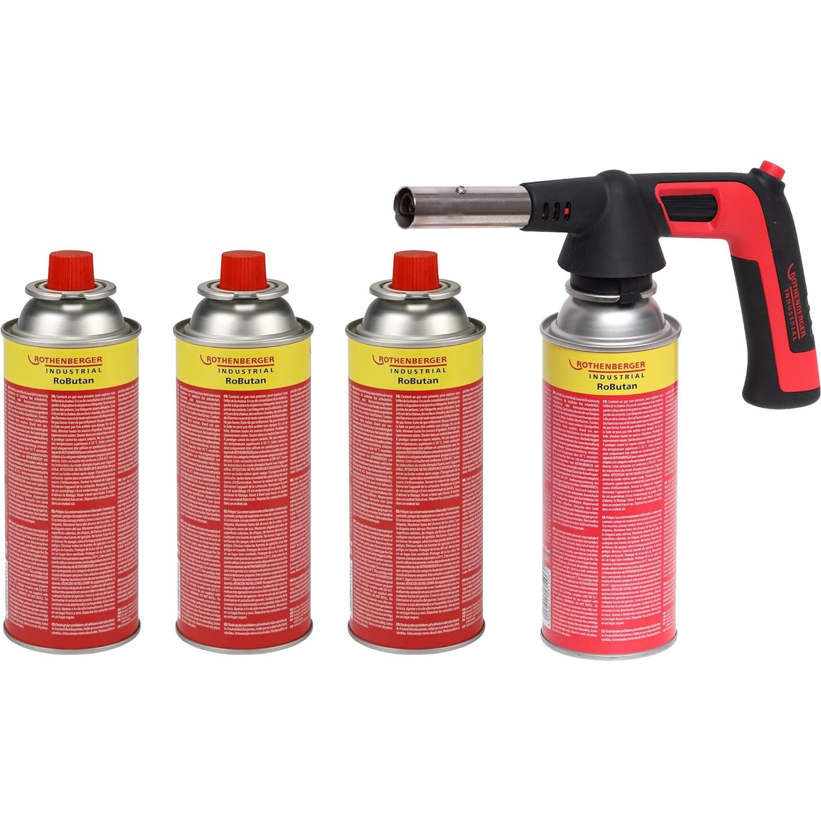 Rothenberger Industrial Unkrautbrenner ROTHENBERGER Industrial RS 220 Brenner Aufsatz inkl. 4 x RoButan 220g